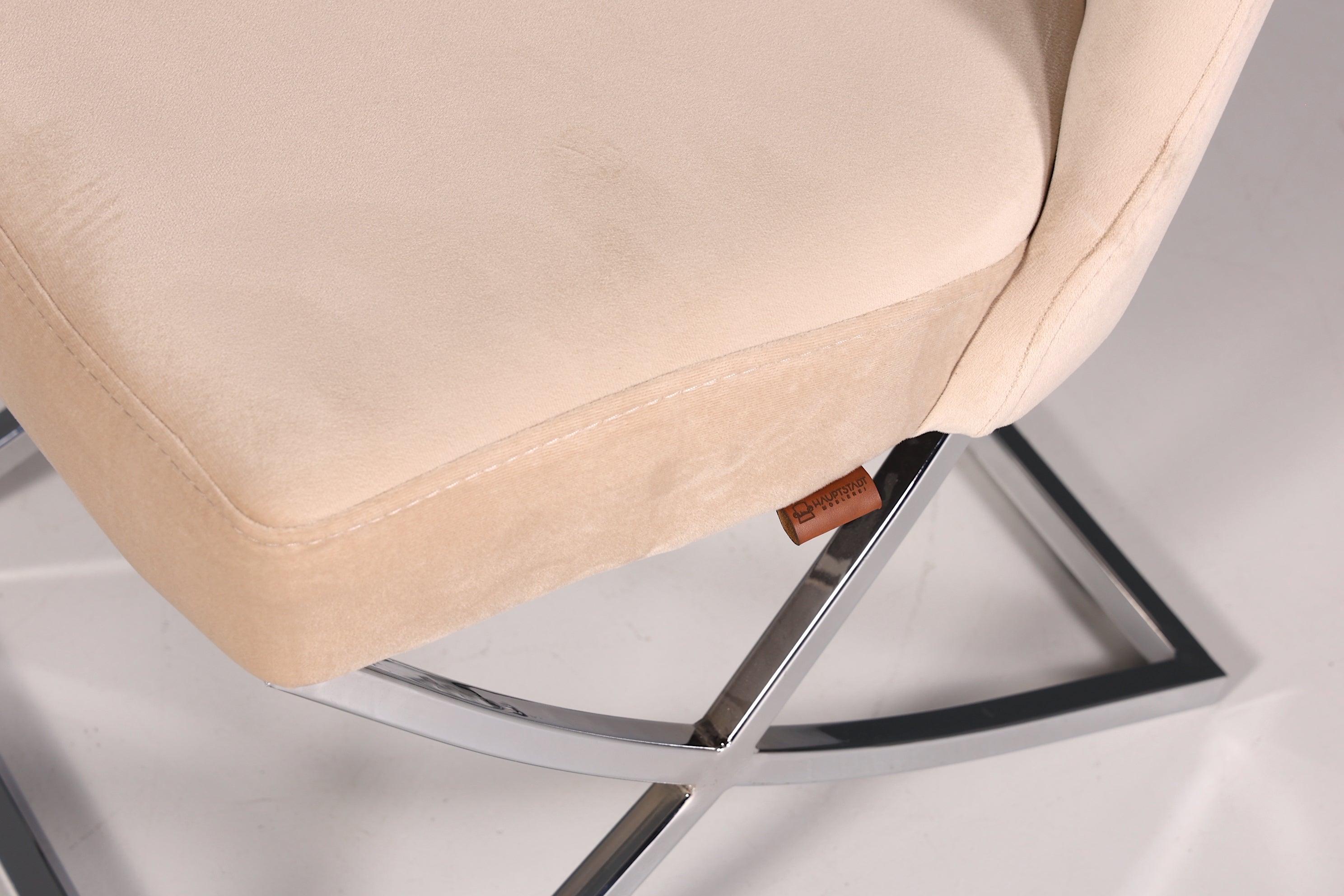 Edler Chesterfield Esszimmerstuhl "Valencia" in Beige Gold