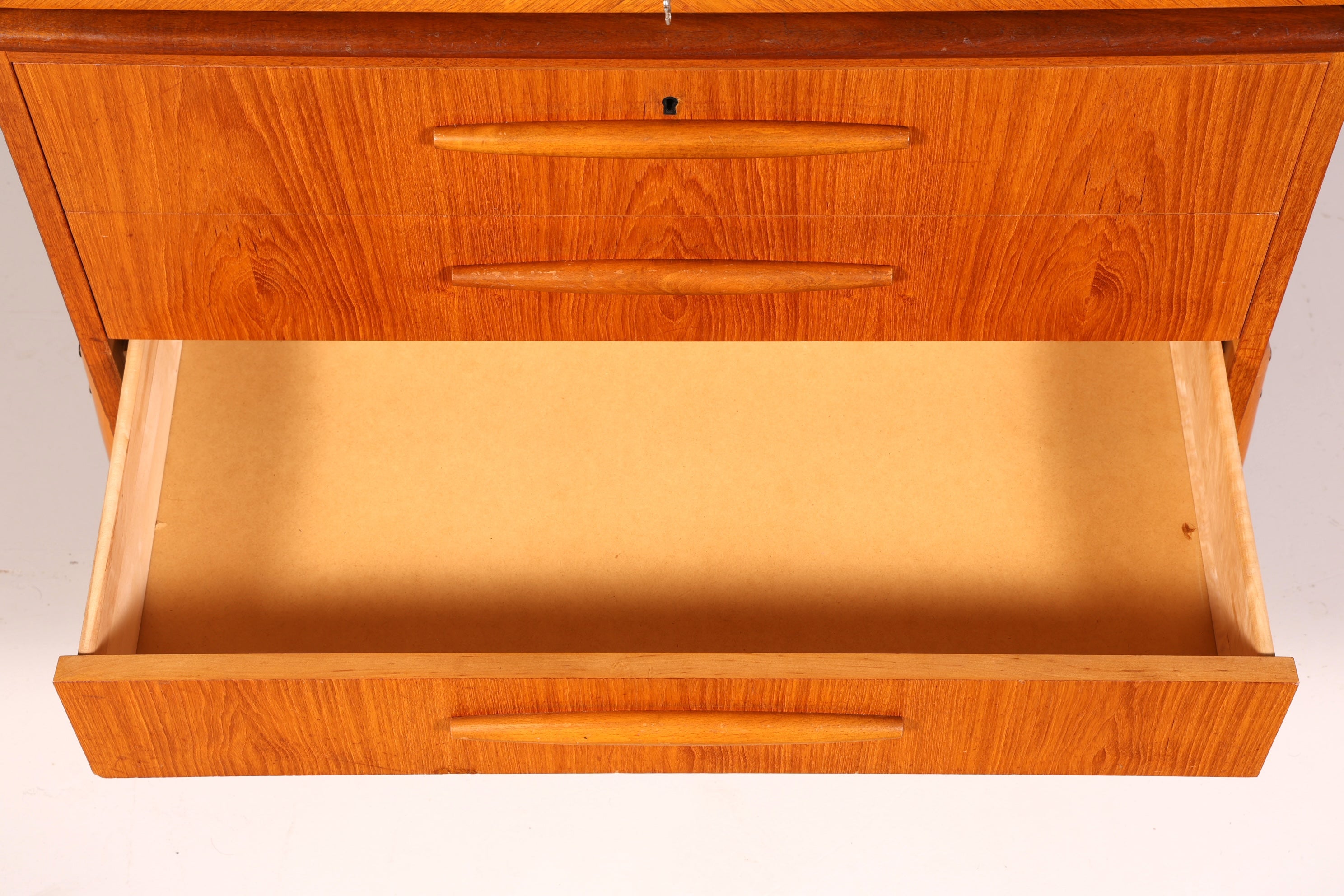 Beautiful mid-century roll-top writing bureau, desk, office cabinet, vintage 1960s wood