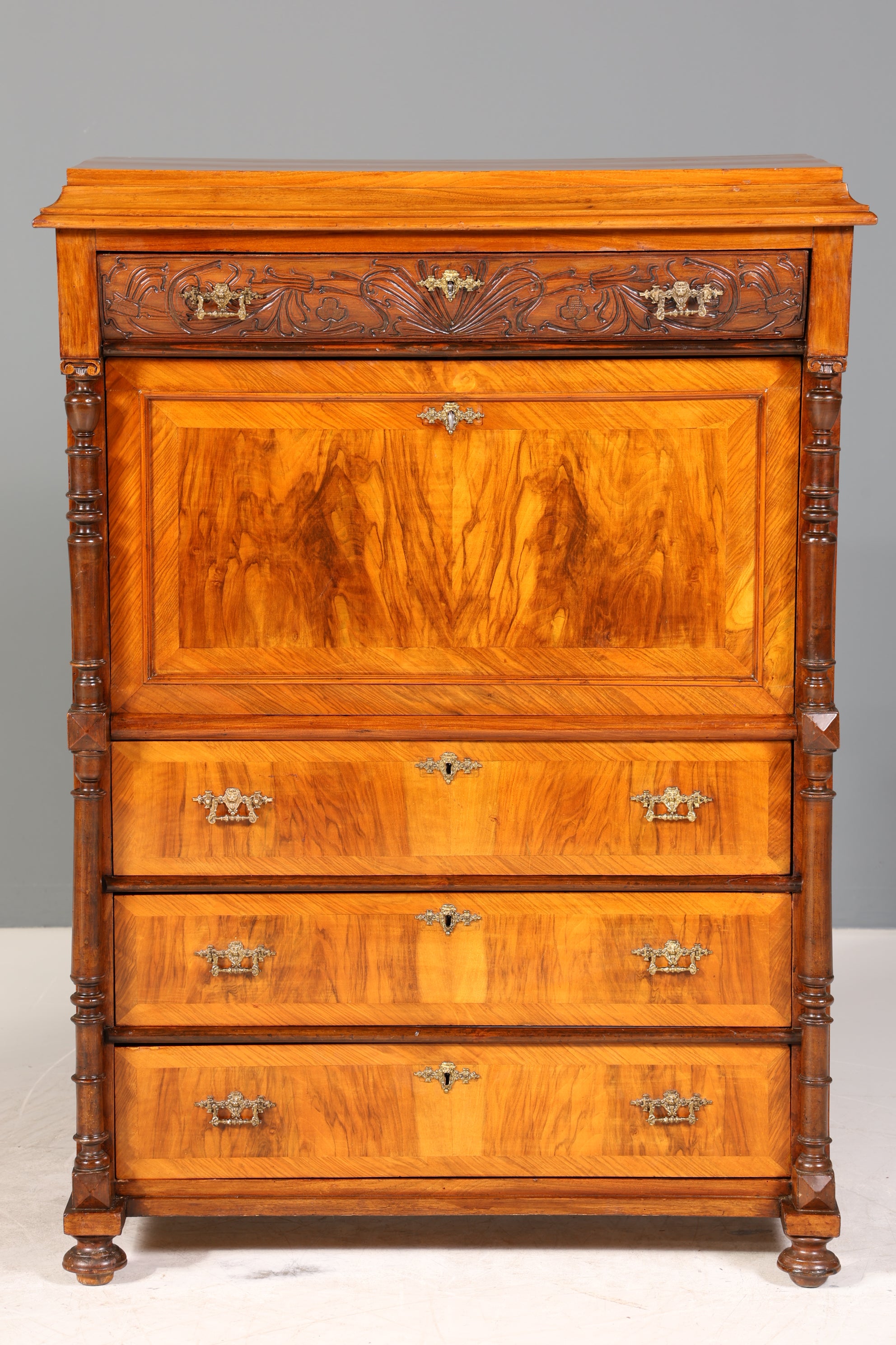 Wunderschöner Gründerzeit Sekretär Vertiko Highboard Jugendstil Kommode Schrank um 1880
