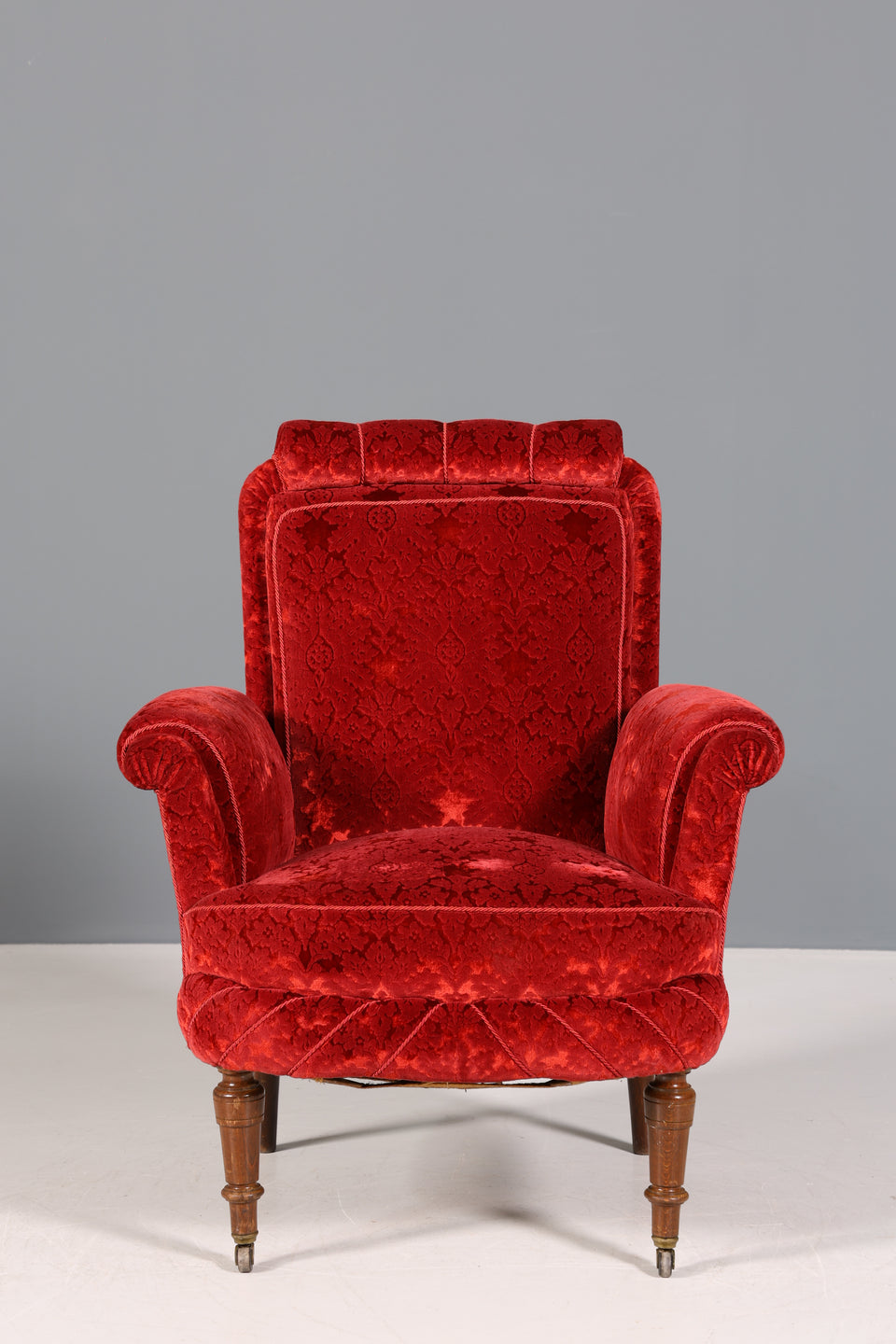 Wunderschöner Jugendstil Sessel Samt Stoff Armlehnsessel Antik um 1910 2 von 2