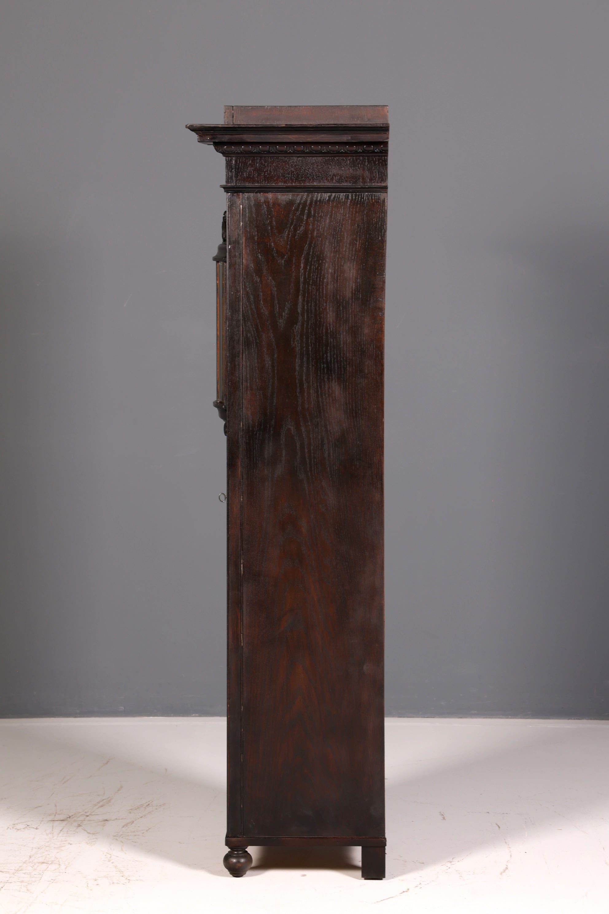 Prachtvolle Jugendstil Vitrine Eiche Antiker Bücherschrank Geschirrschrank Glasvitrine Schrank Antik 2 von 2