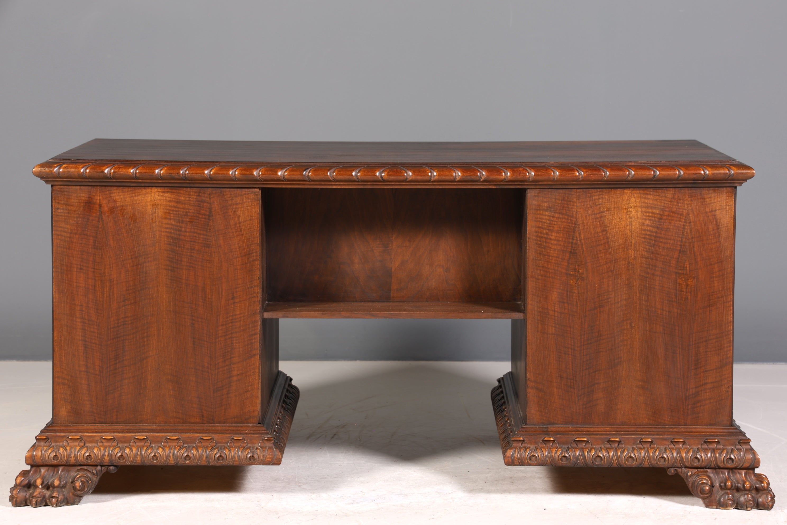 Imposanter Neorenaissance Schreibtisch Herrenzimmer Gründerzeit Bürotisch Antik Office Table