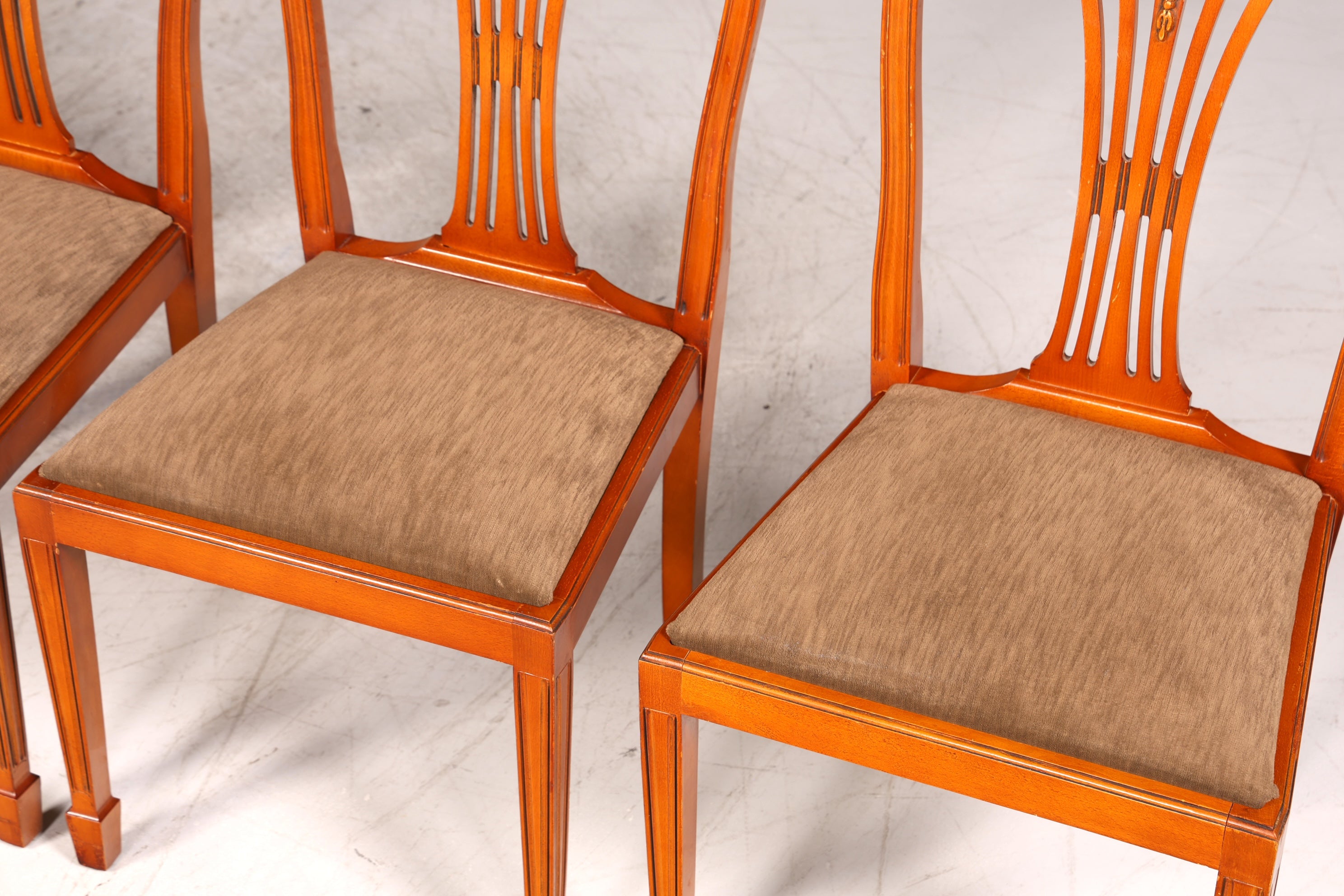 4x Wunderschöne Englische Stühle im Hepplewithe Stil Englisch Dining Chairs Küchenstühle Stuhlset