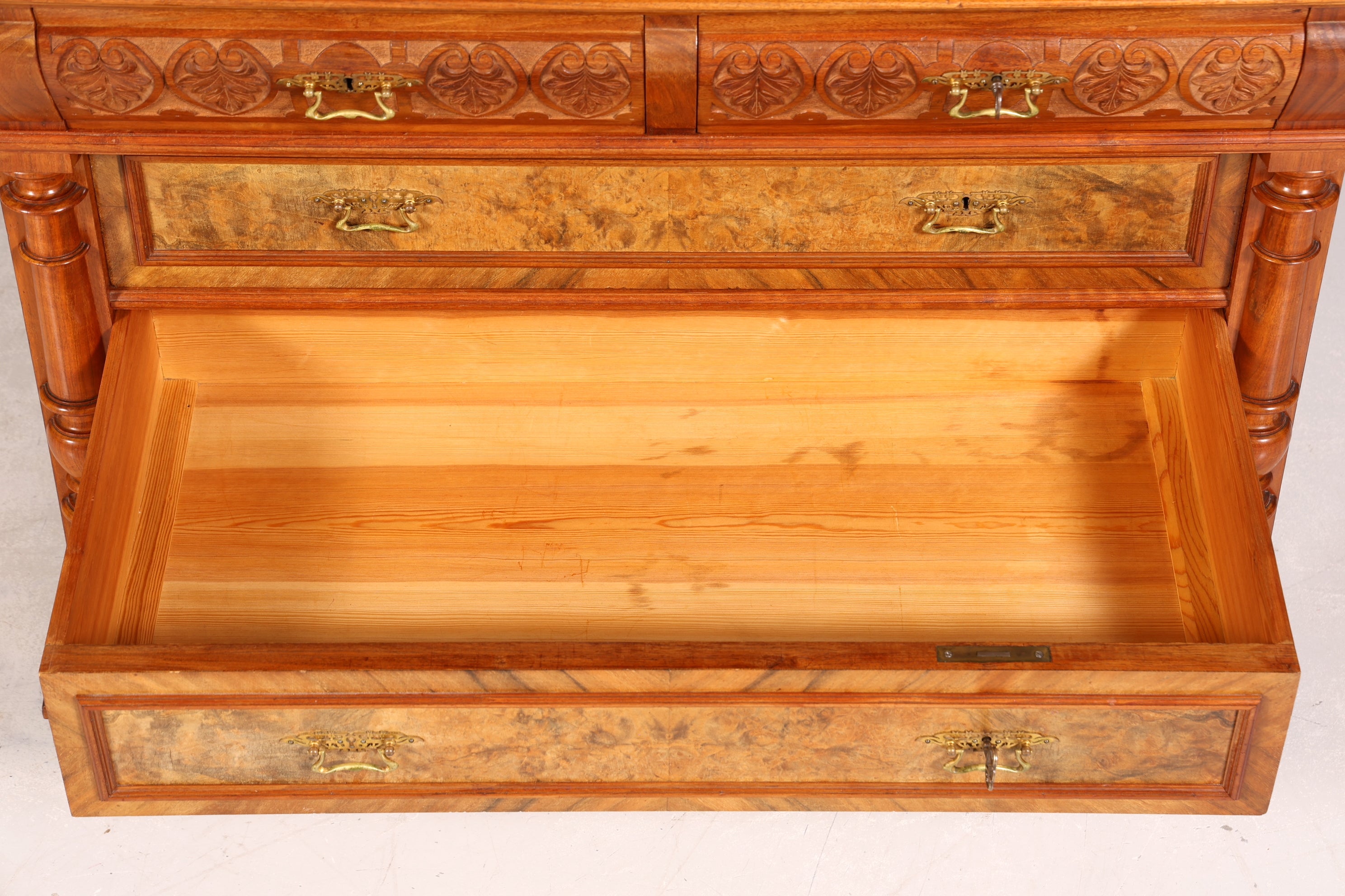 Wunderschöne Louis Philippe Kommode mit Spiegelaufsatz Gründerzeit Frisierkommode Holz Schrank Antik Flurschrank um 1880
