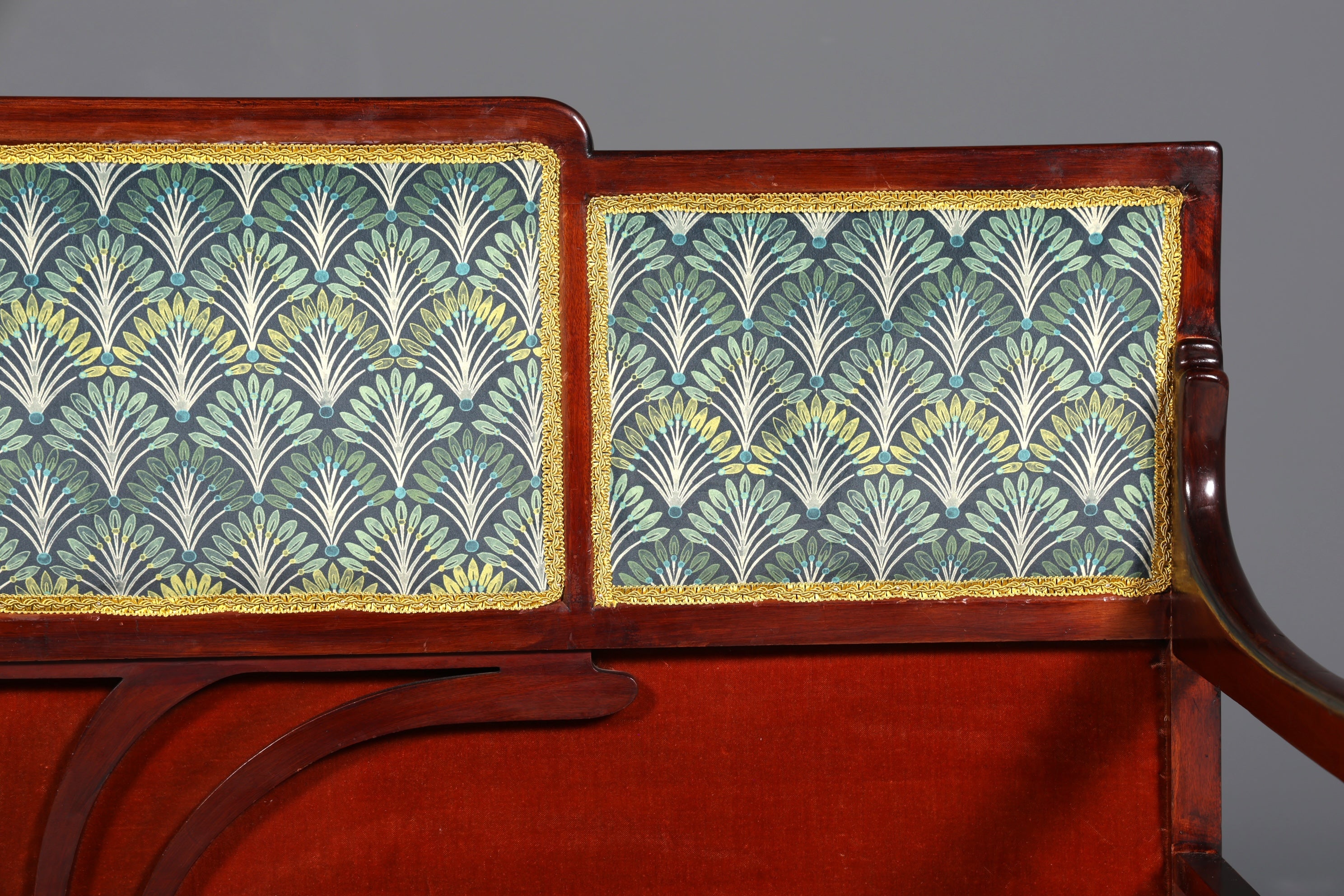 Wunderschöne Jugendstil Sitzbank Antik Bank Holz Sofa Polsterbank Holzbank