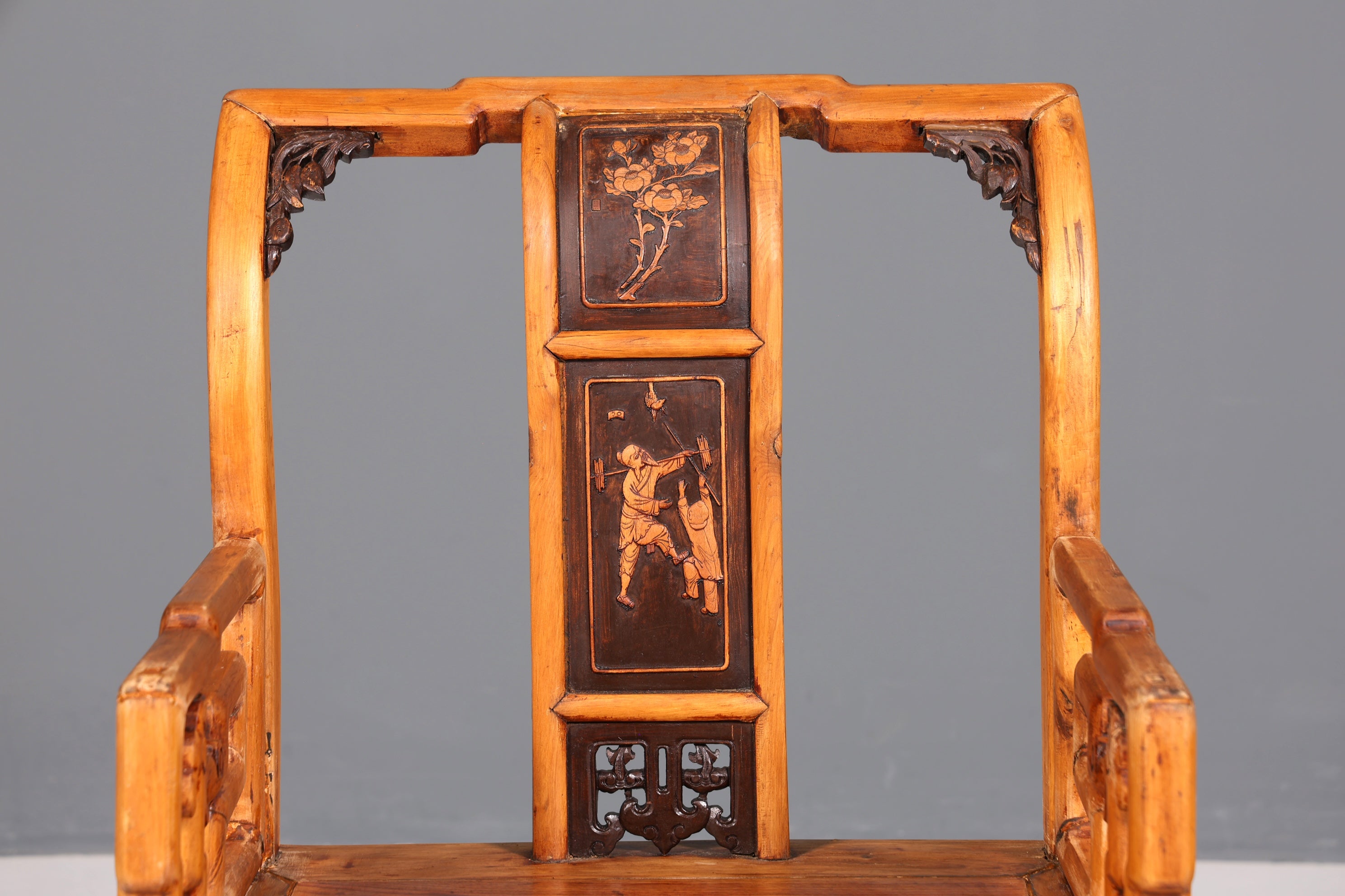 Wunderschöner Chinesischer Armlehnstuhl Stuhl China Ming Stil Qing Dynastie Holzstuhl Asiatische Antik Sekretär Stuhl