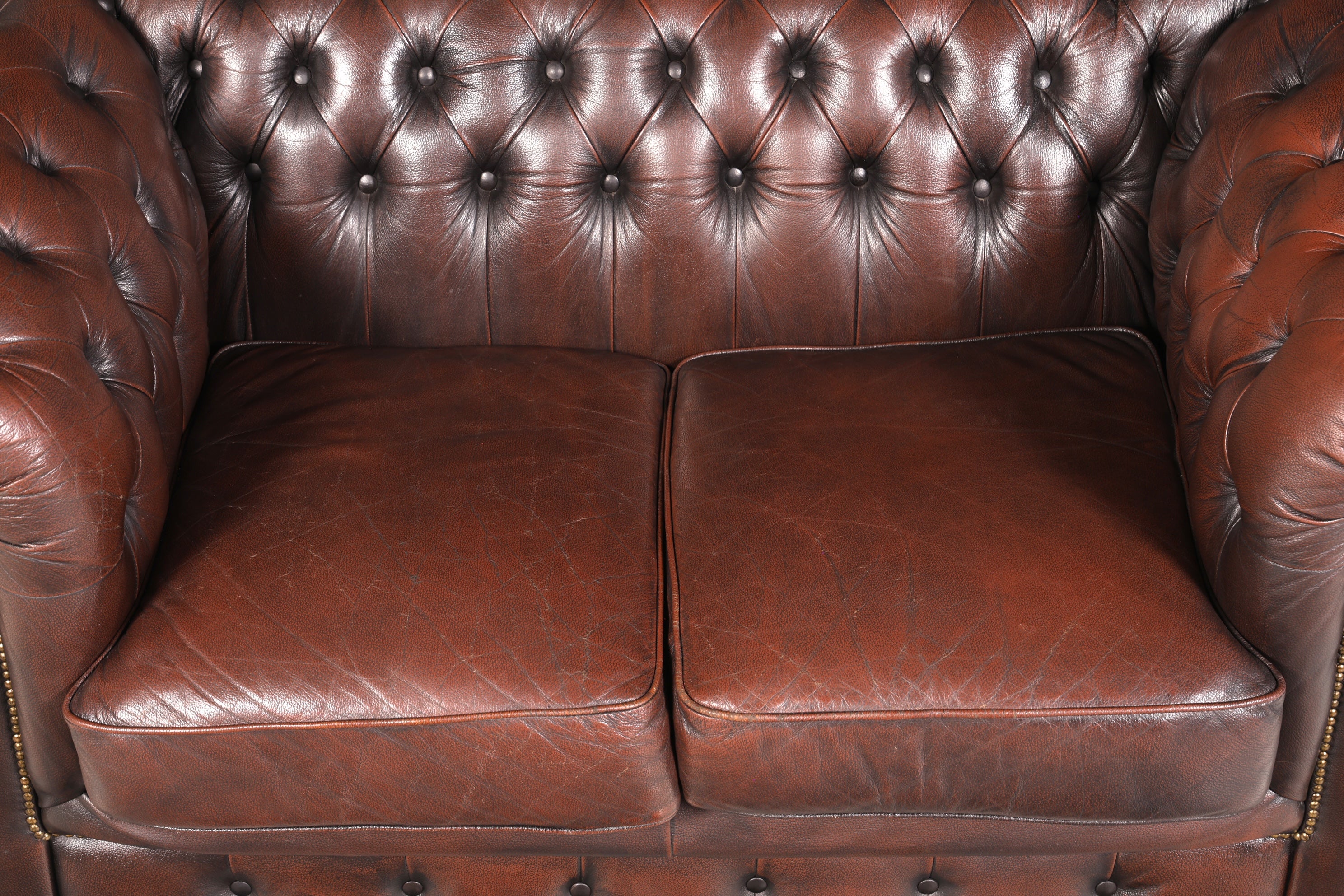 Wunderschönes Original Chesterfield 2er Sofa Englisch Leder 2- Sitzer Couch