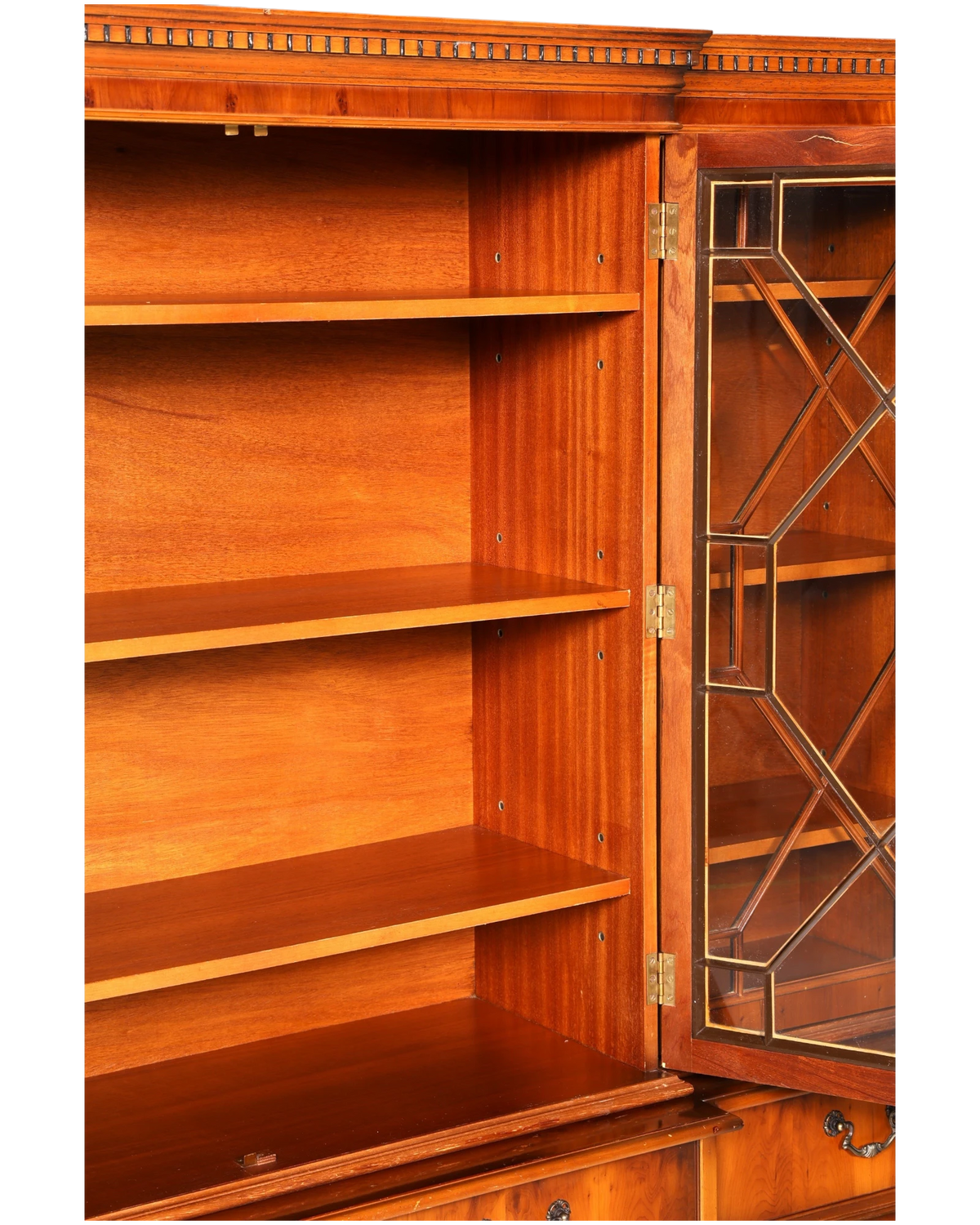 Wunderschöne Englische Vitrine Bücherschrank Buffet Antik Stil Eibe Glasvitrine Bibliothek