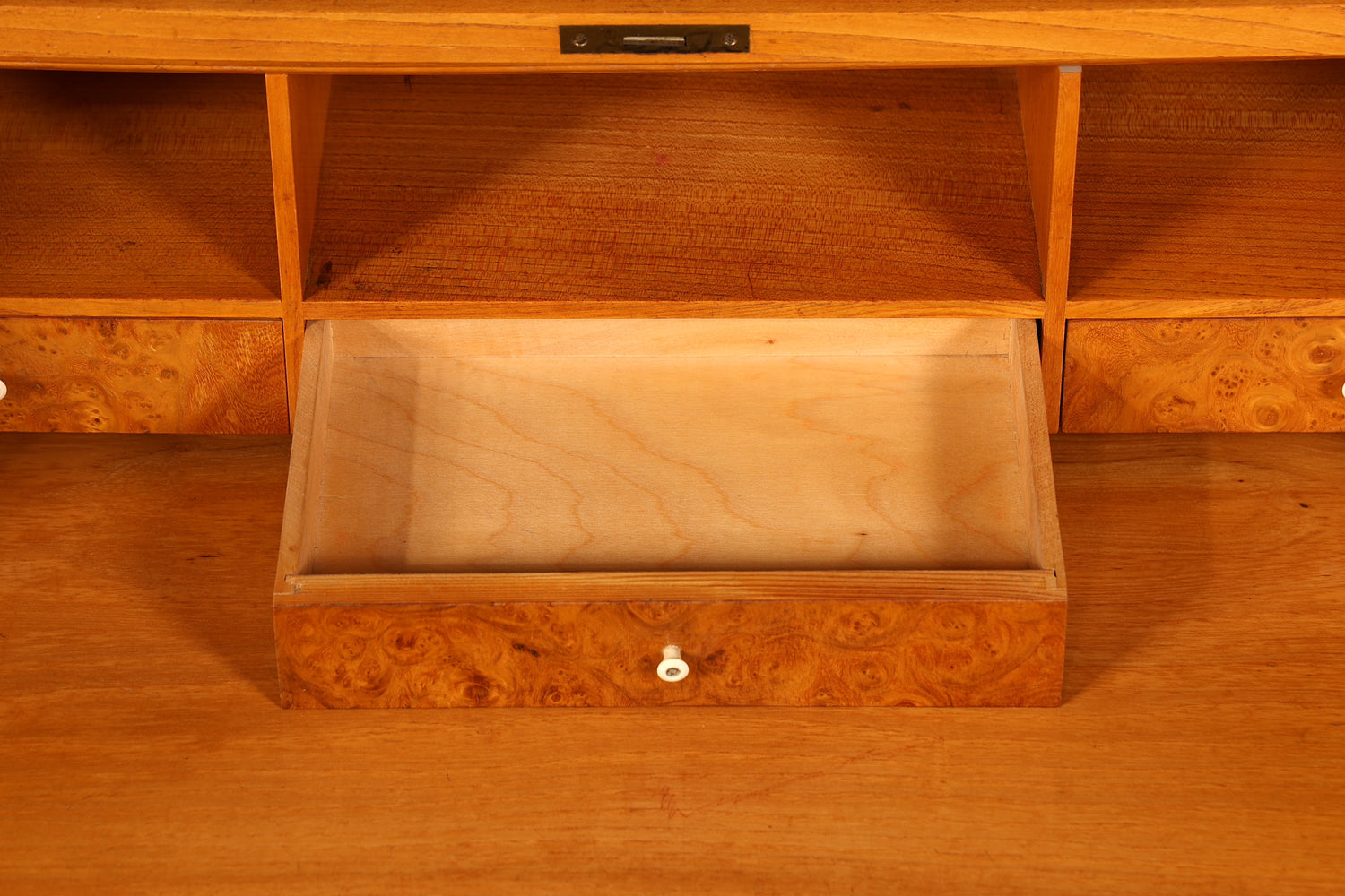 Wunderschöner Mid Century Rollladen Sekretär echt Holz Büro Schrank Retro Schreibkommode