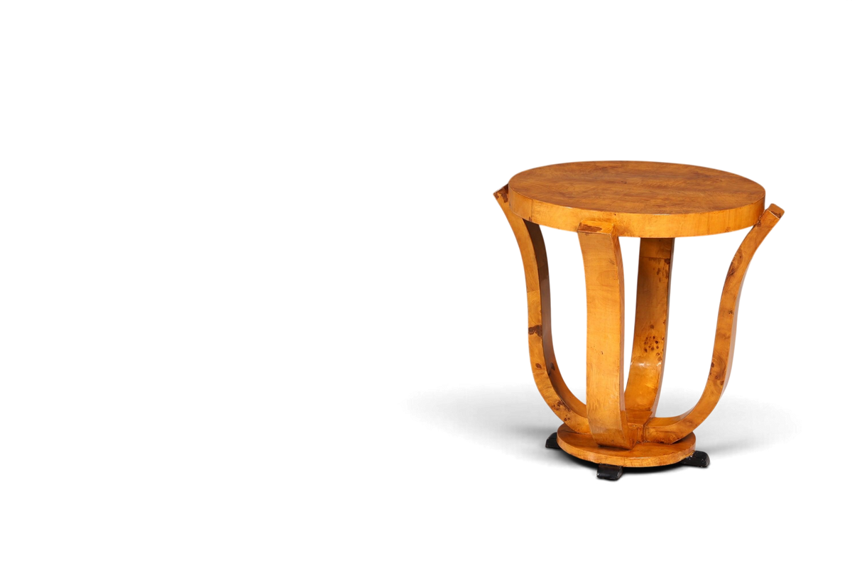 Traumhafter Art Deco Design Beistelltisch Antik Stil Tisch Luxus Couchtisch Birke Ablagetisch