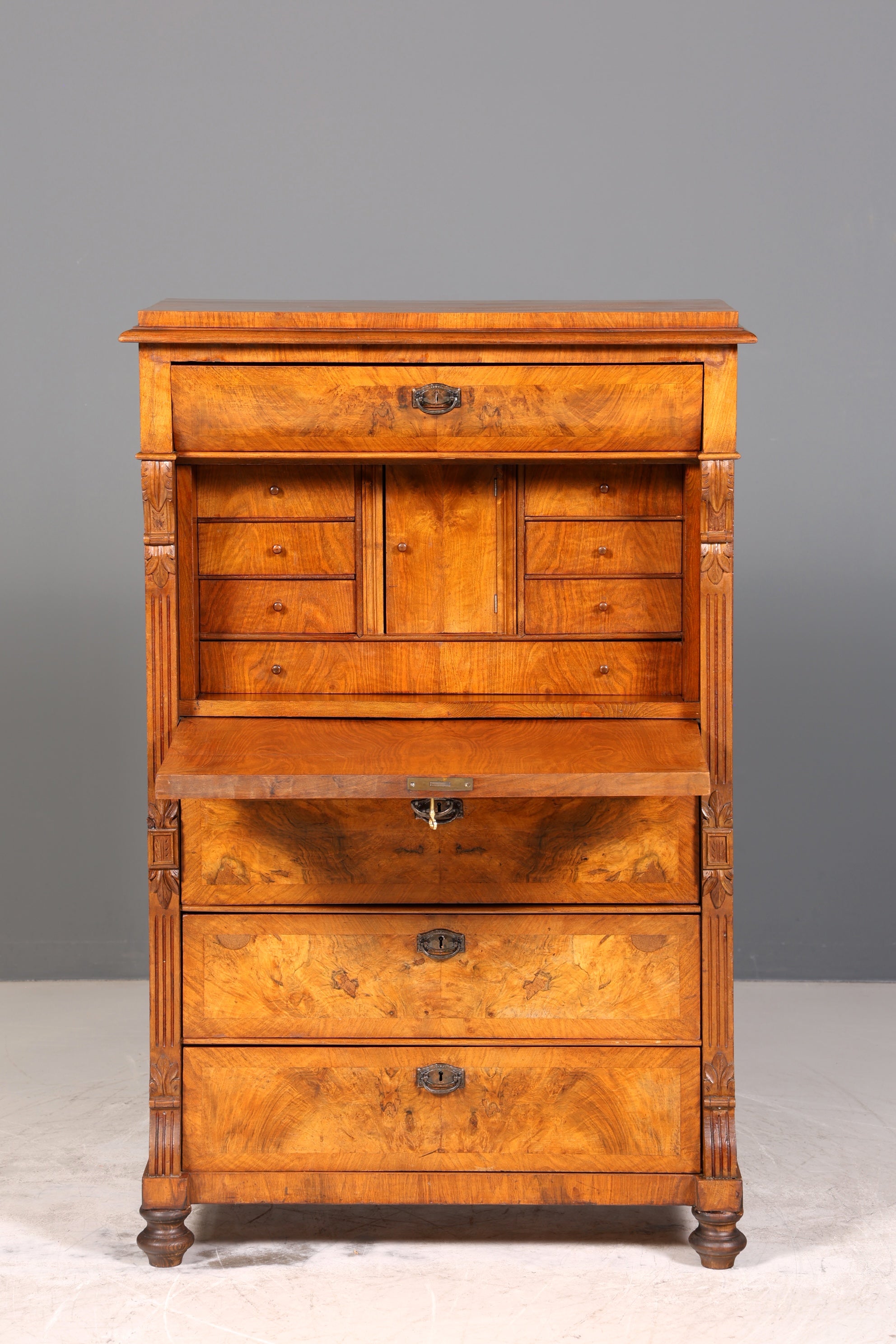 Traumhafter Gründerzeit Sekretär Vertiko Highboard Louis Philippe Kommode Sekretär Schrank um 1880