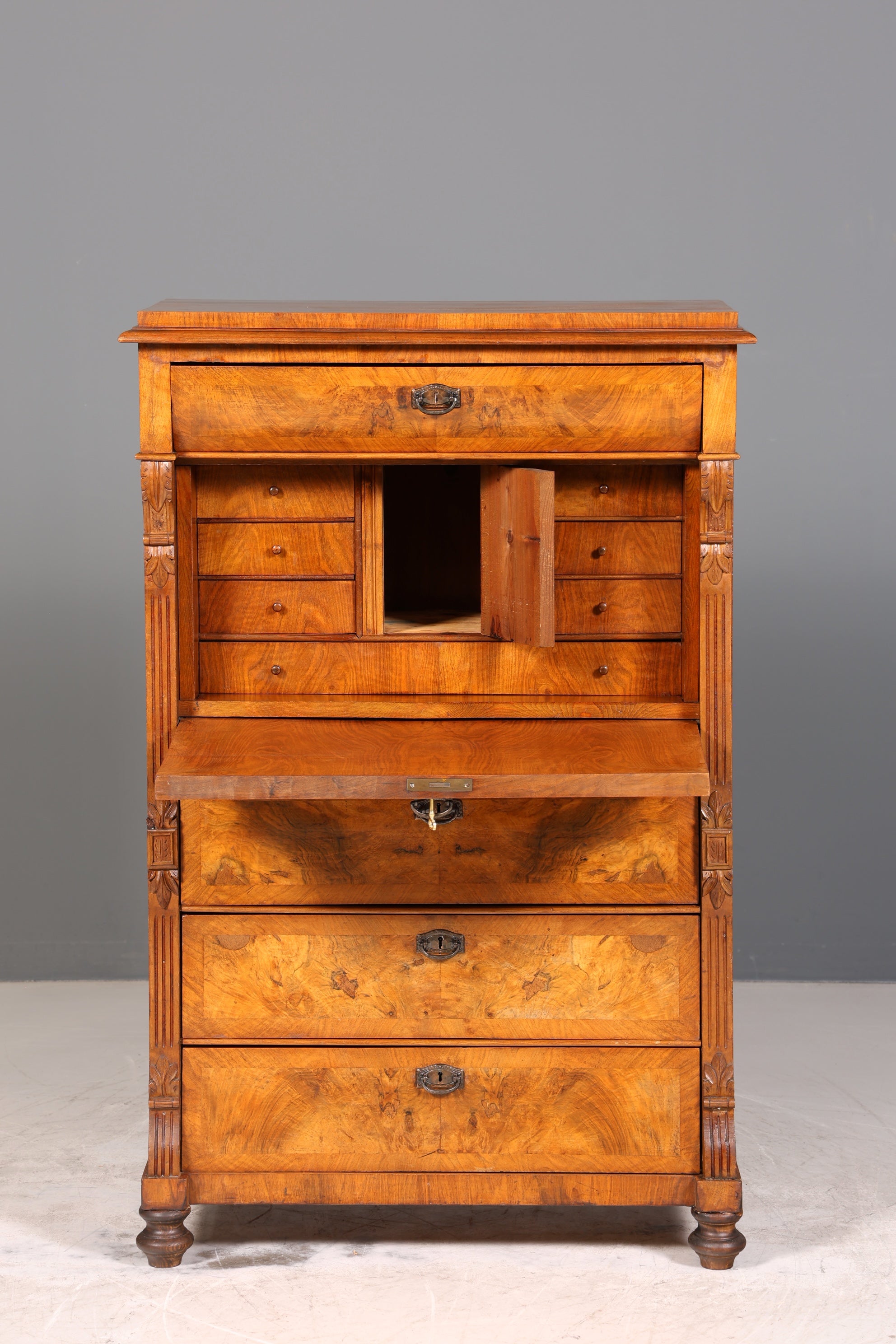 Traumhafter Gründerzeit Sekretär Vertiko Highboard Louis Philippe Kommode Sekretär Schrank um 1880