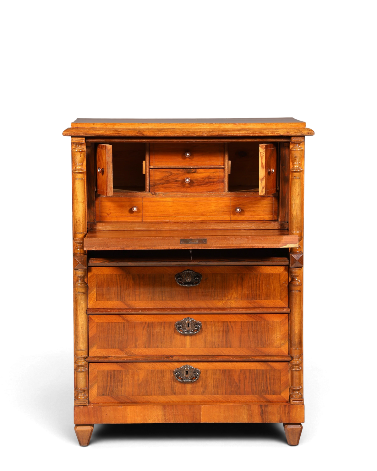 Stilvoller Gründerzeit Sekretär Vertiko Highboard Louis Philippe Kommode Sekretär Schrank um 1880