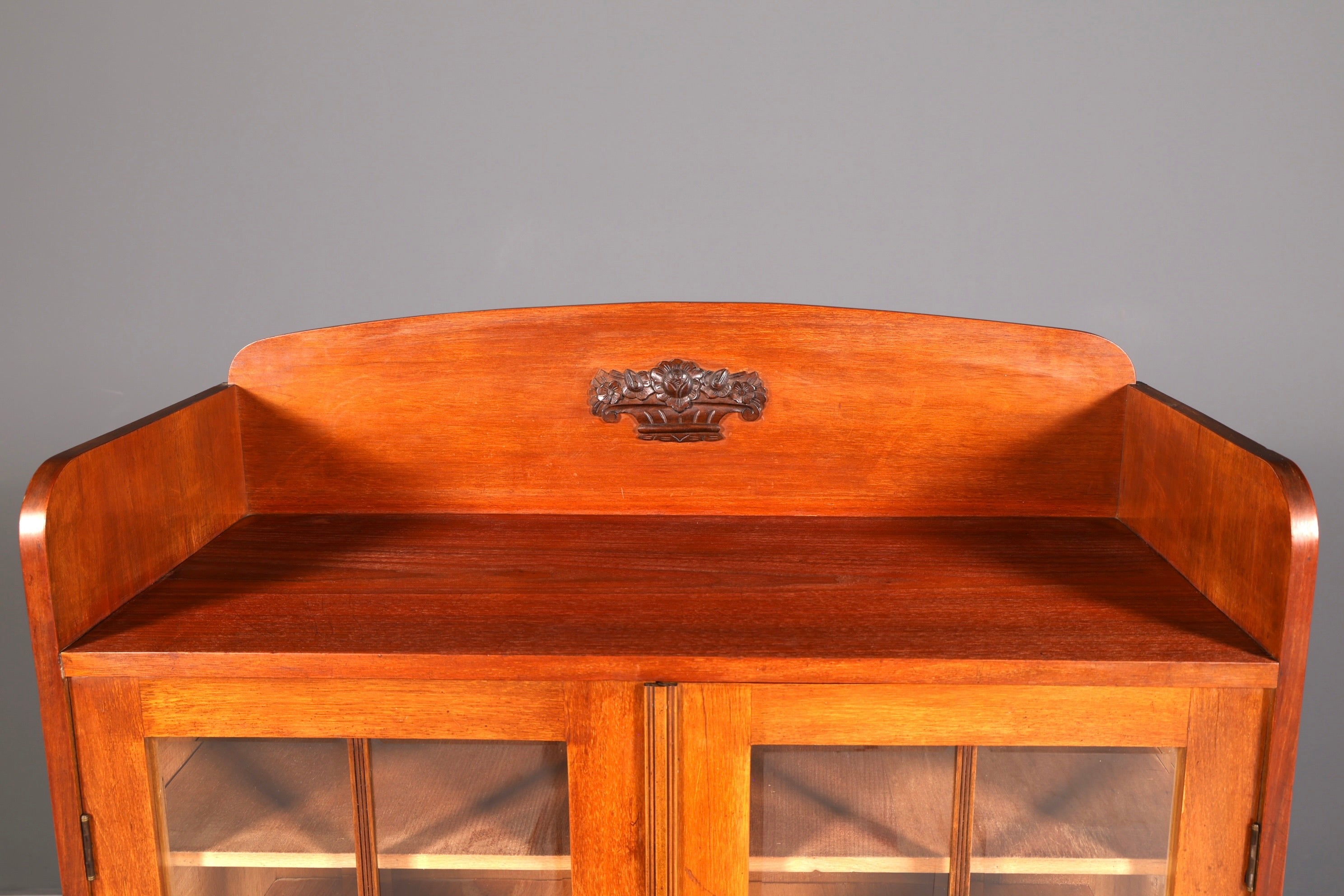 Traumhafte Jugendstil Vitrine Antik Holz Bücherschrank Eiche Antik Schrank Geschirrschrank