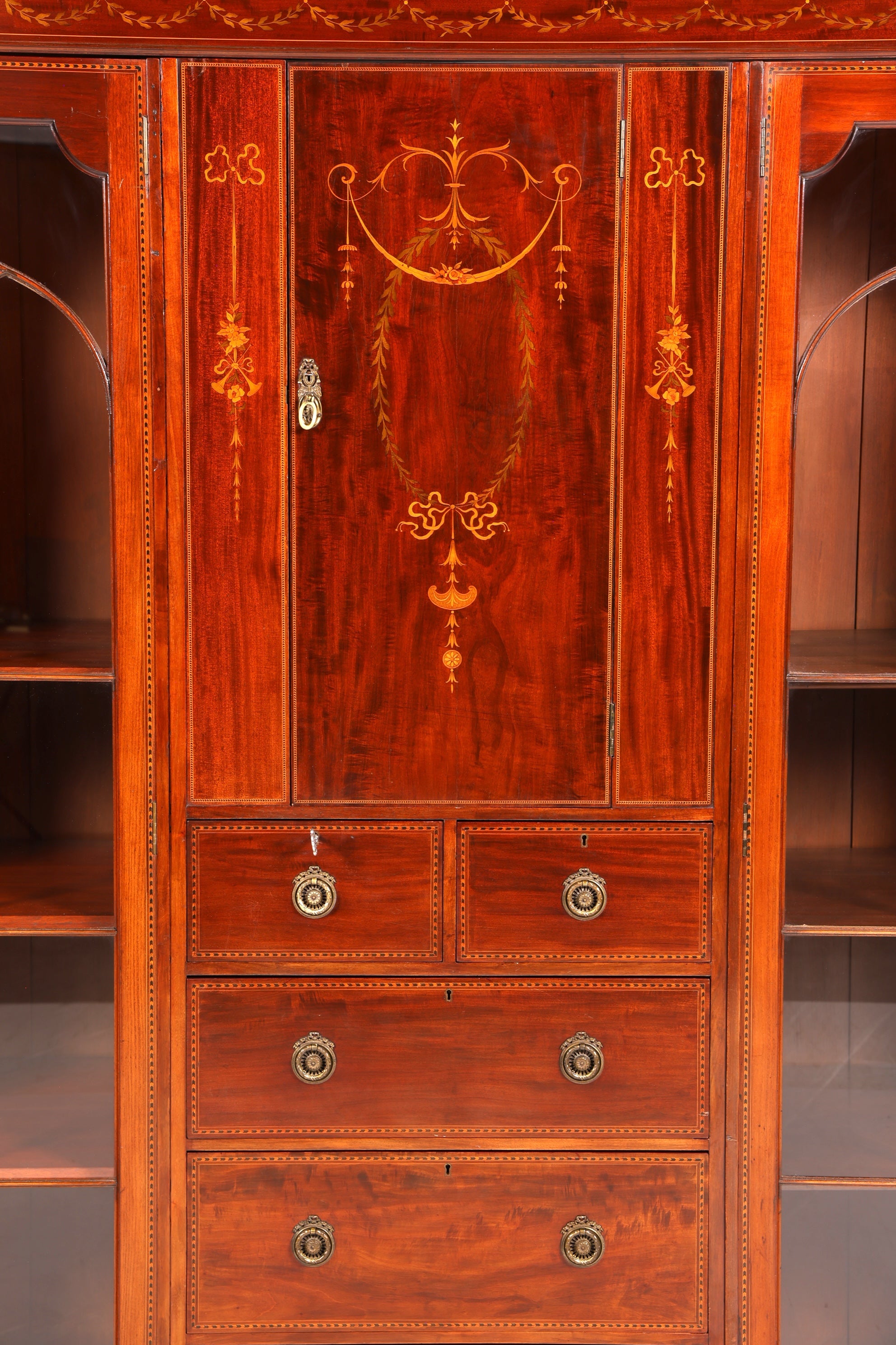 Wunderschöne Englische XXL Vitrine Bibliothek Bücherschrank UK Buffet Schrank Antik