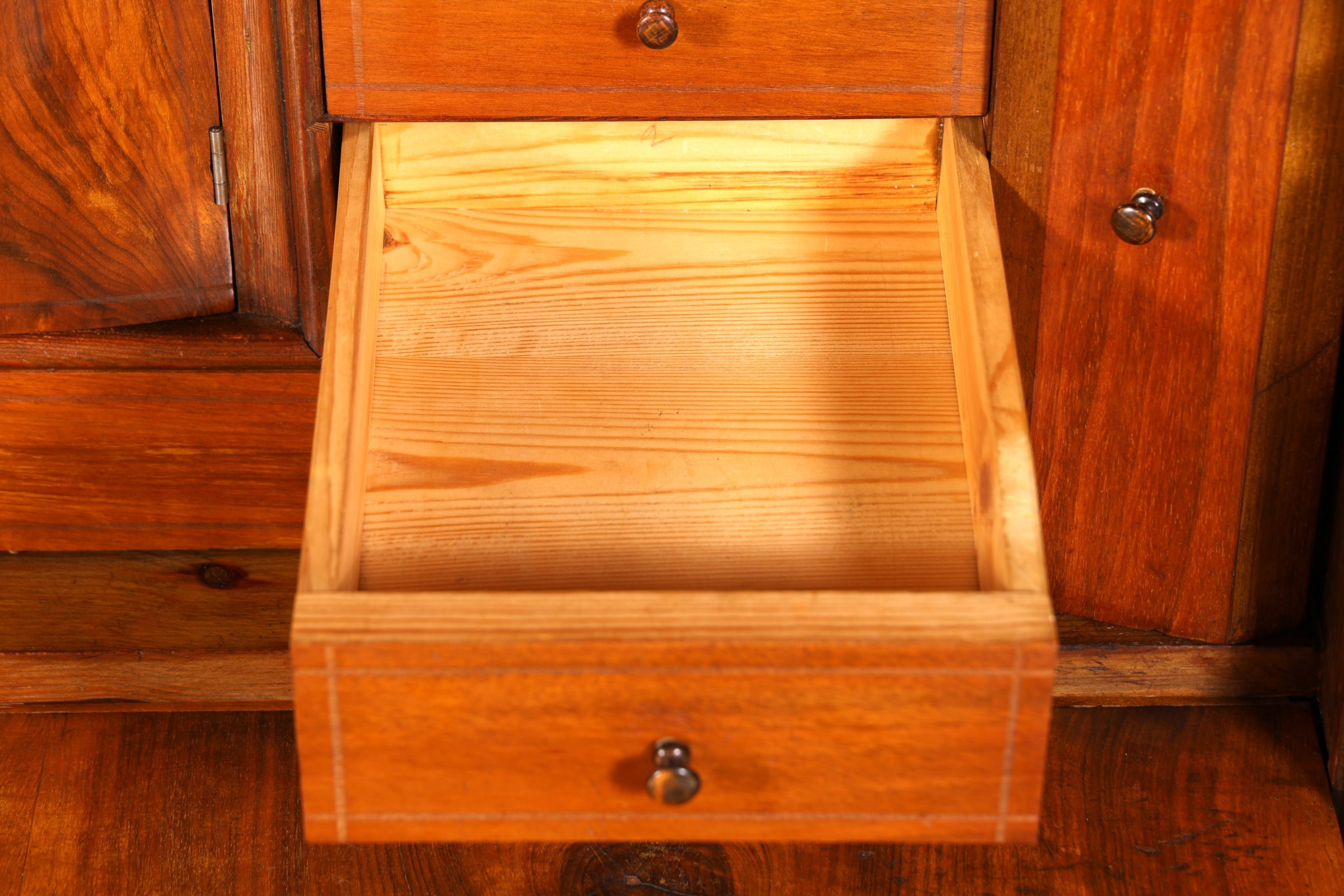 Beautiful Art Nouveau Secretary Walnut Gründerzeit Vertiko Antique Chest of Drawers around 1900