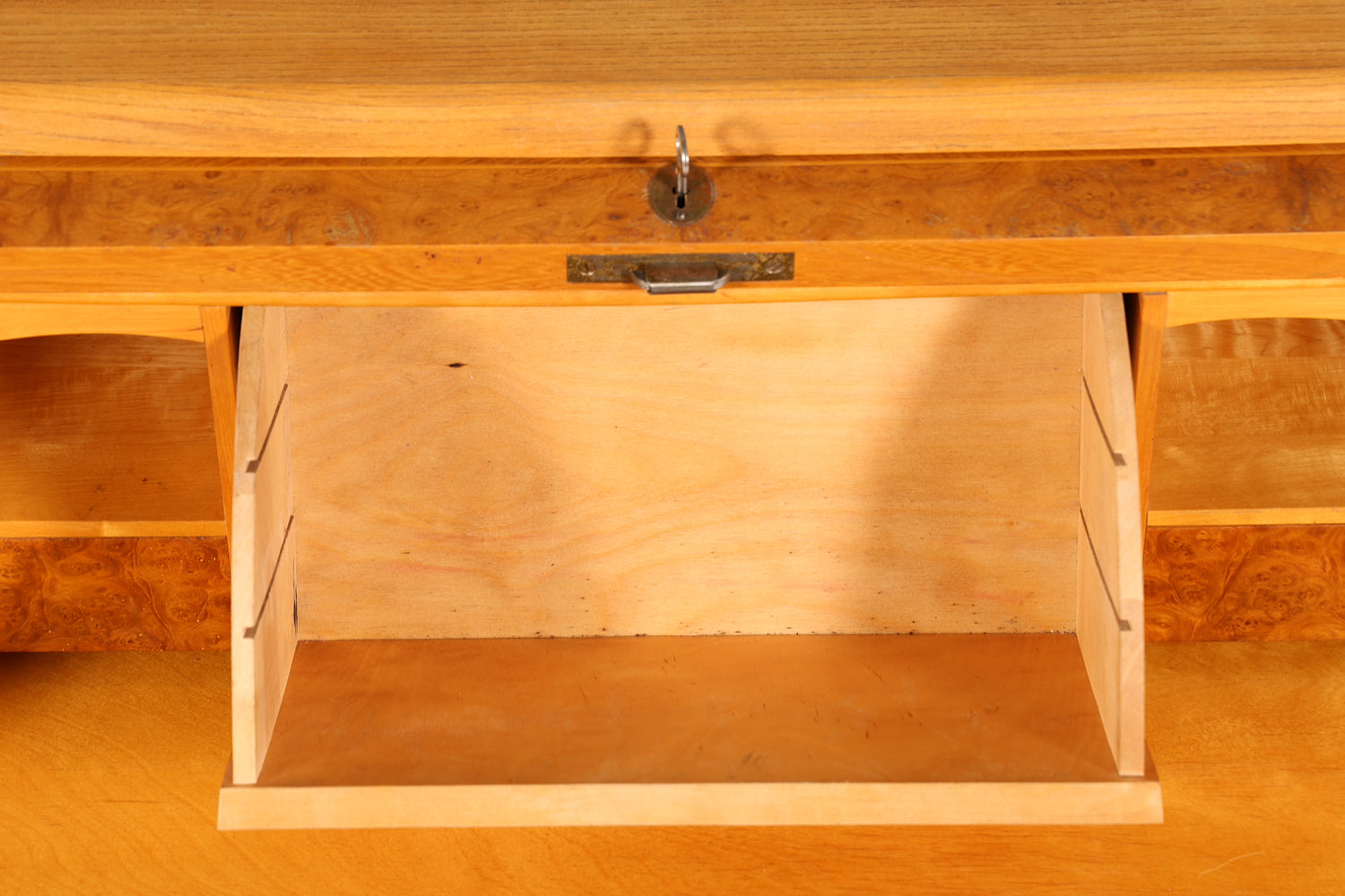 Traumhafter Mid Century Rollladen Sekretär echt Holz Büro Schrank Vintage Schreibkommode