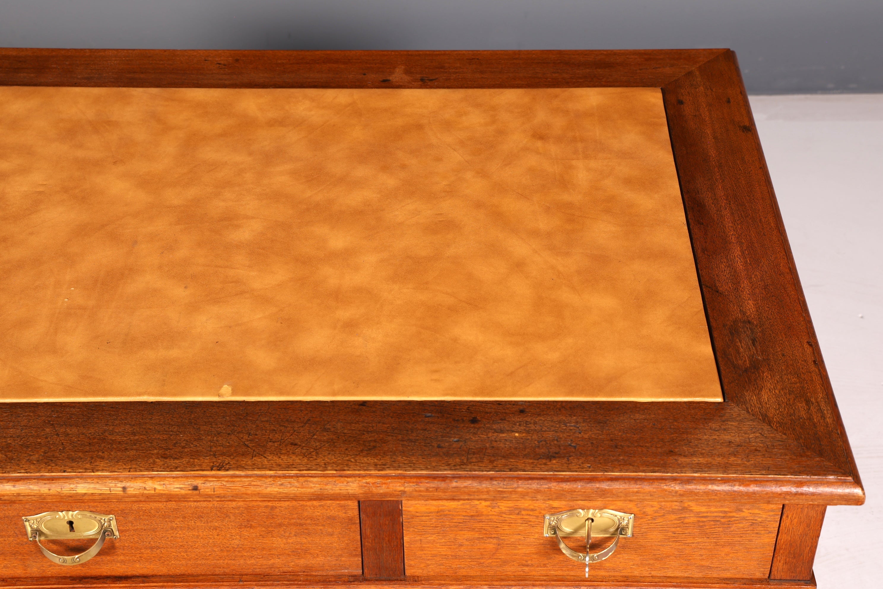 Traumhafter Jugendstil Schreibtisch Eiche Gründerzeit Bürotisch Echt Holz Desk Office Table Antik Vintage