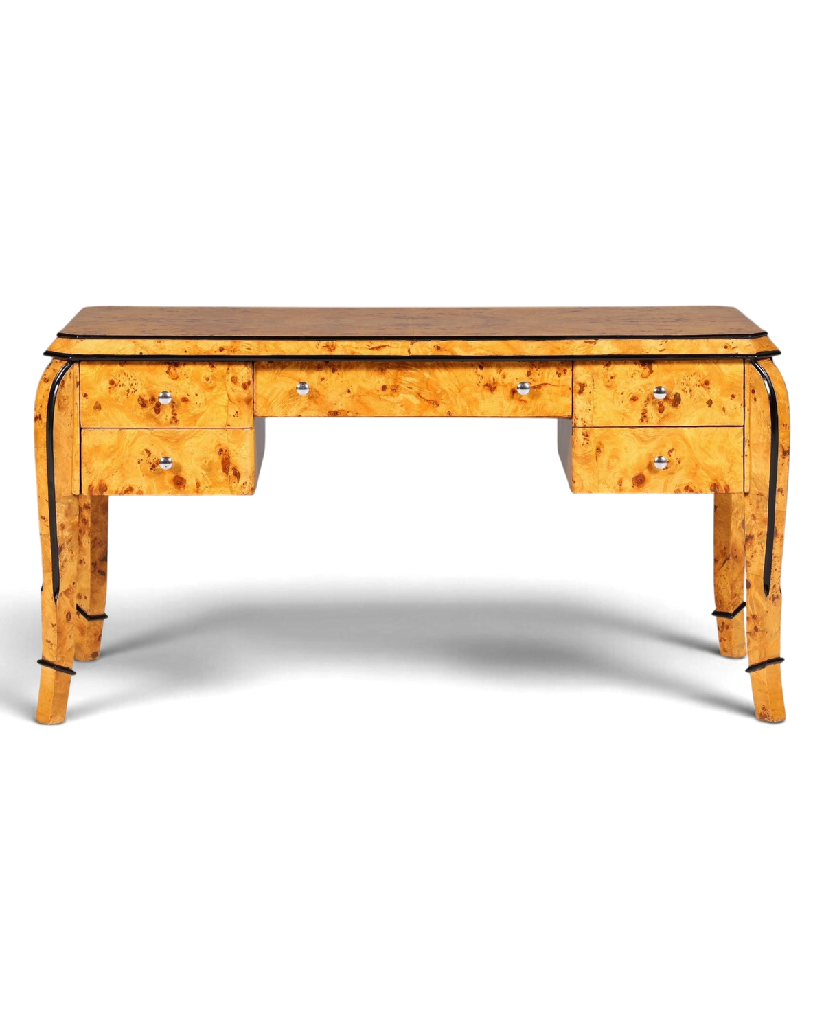 Wunderschöner Art Deco Stil Schreibtisch Bürotisch Antik Stil Birke Office Desk