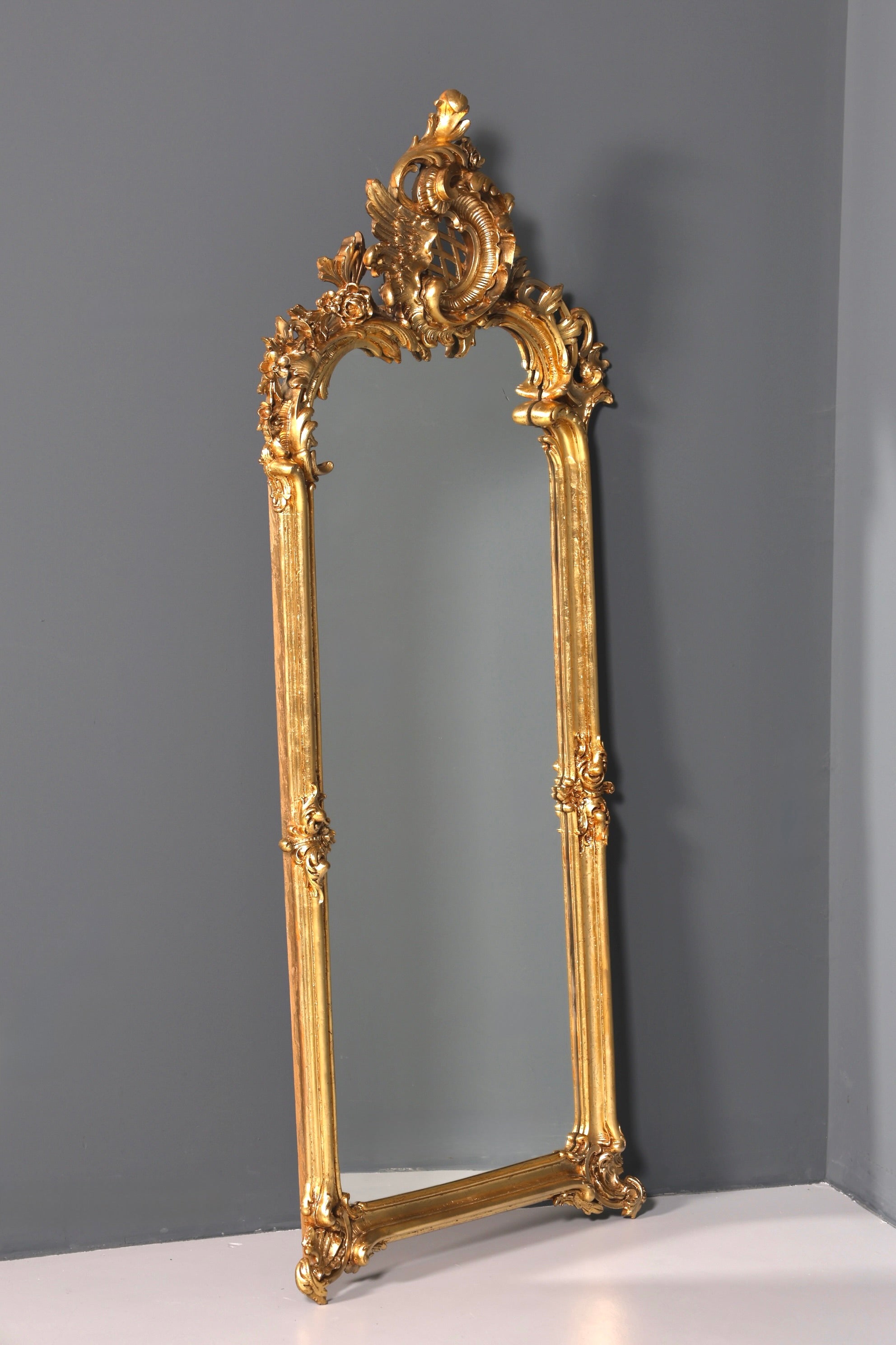 Traumhafter Prunk Barock Stil Standspiegel Gold Antik Stil Ornament Flurspiegel Spiegel