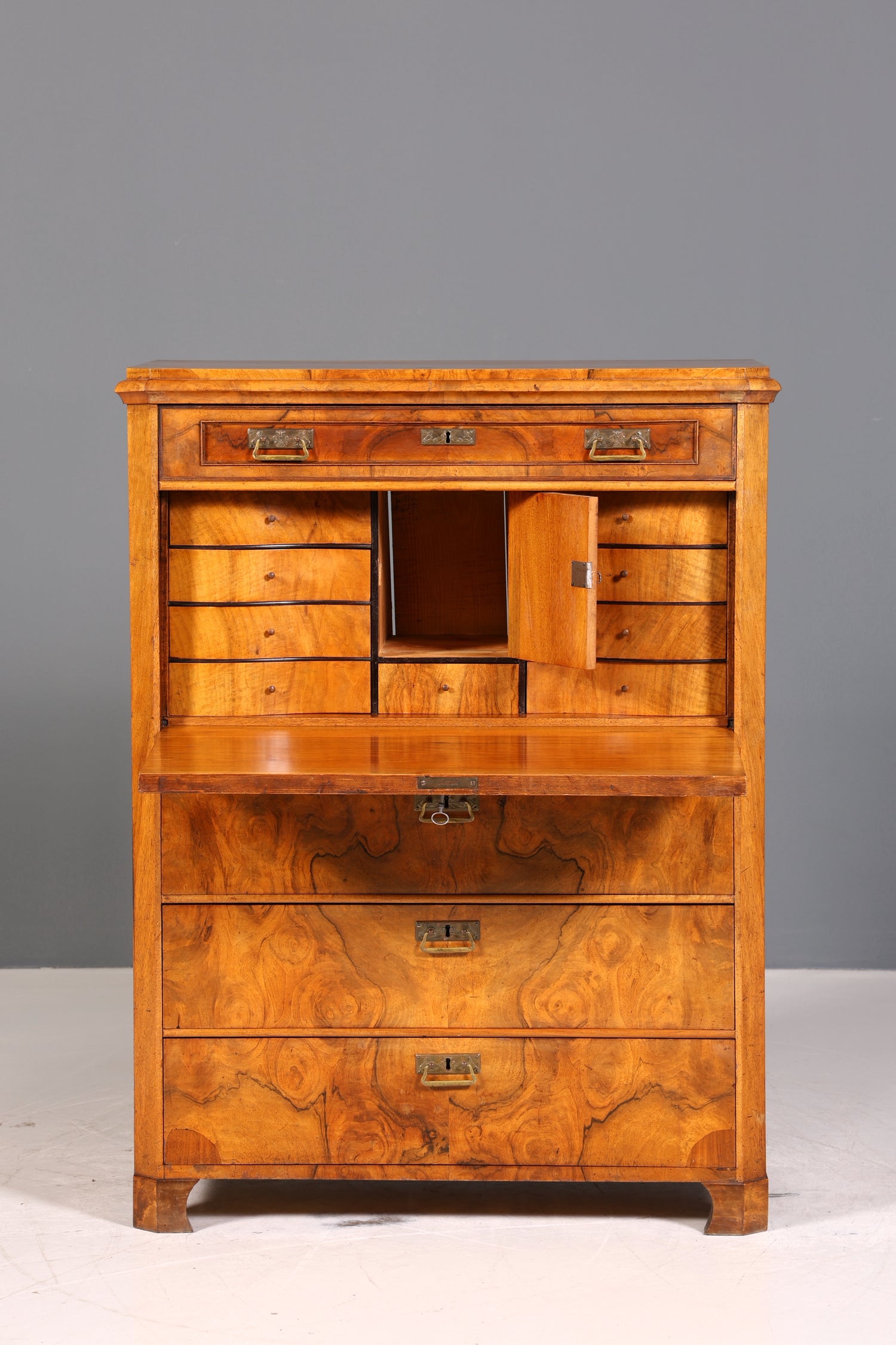 Stilvoller Gründerzeit Sekretär Vertiko Highboard Louis Philippe Vertiko Kommode um 1880