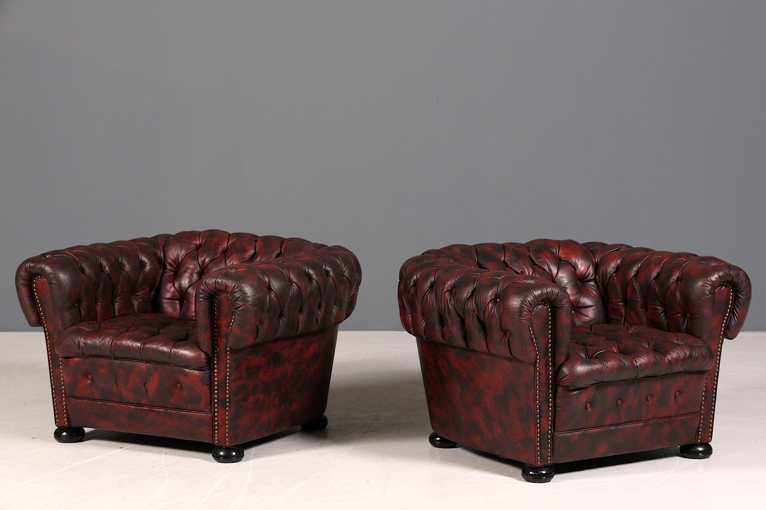 Wunderschöner Original Chesterfield Sessel Englisch Leder Armlehnsessel Herrensessel 1 von 2