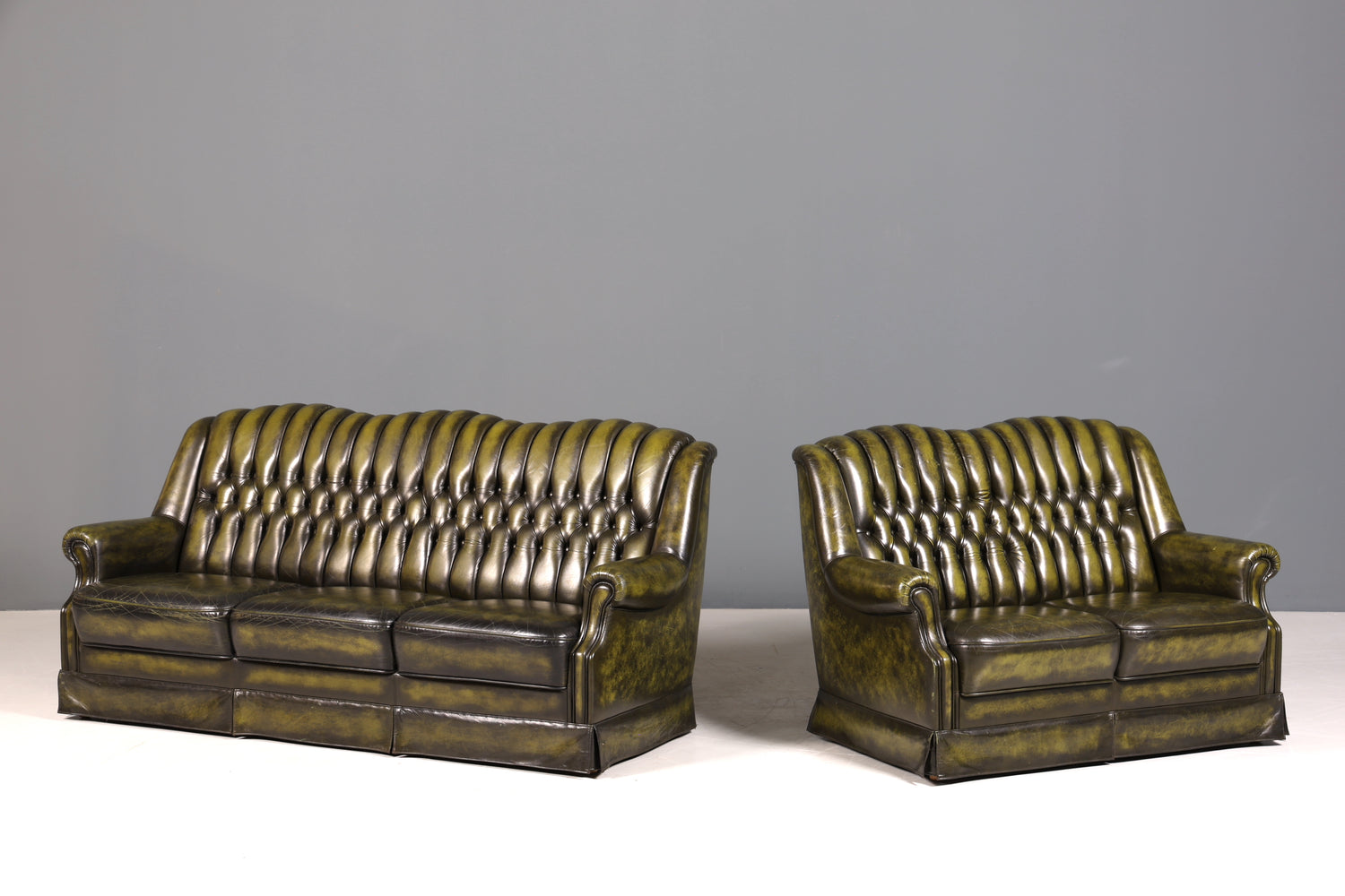 Wunderschönes Original Chesterfield Sofa 3- Sitzer echt Leder Couch Englisch