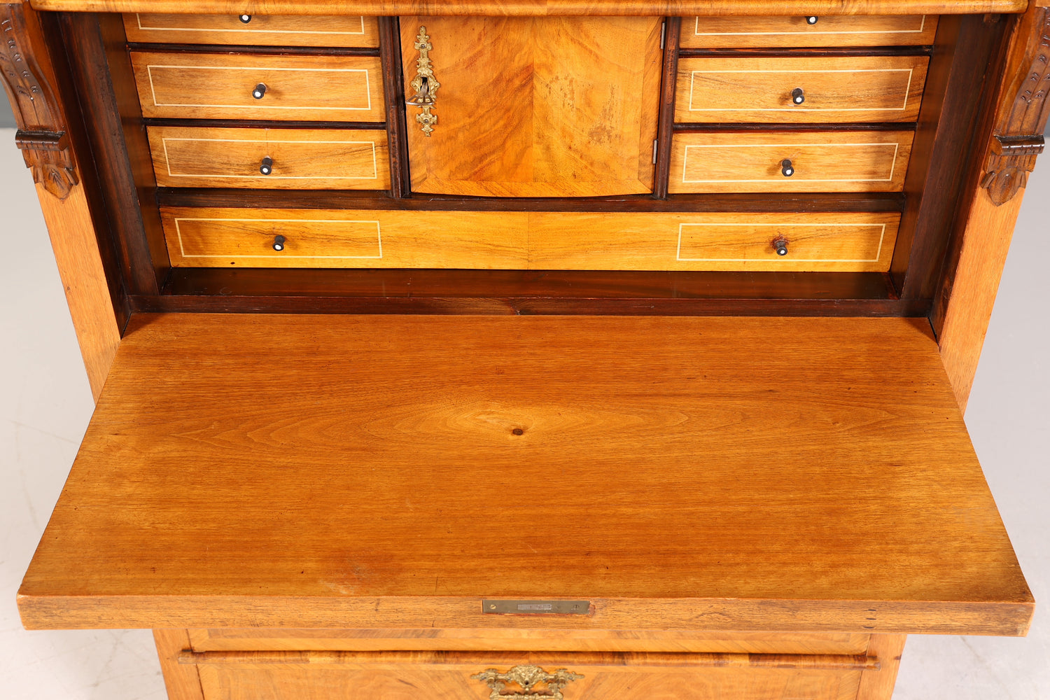 Edler Gründerzeit Sekretär Vertiko Highboard Louis Philippe Kommode Sekretär Schrank um 1880