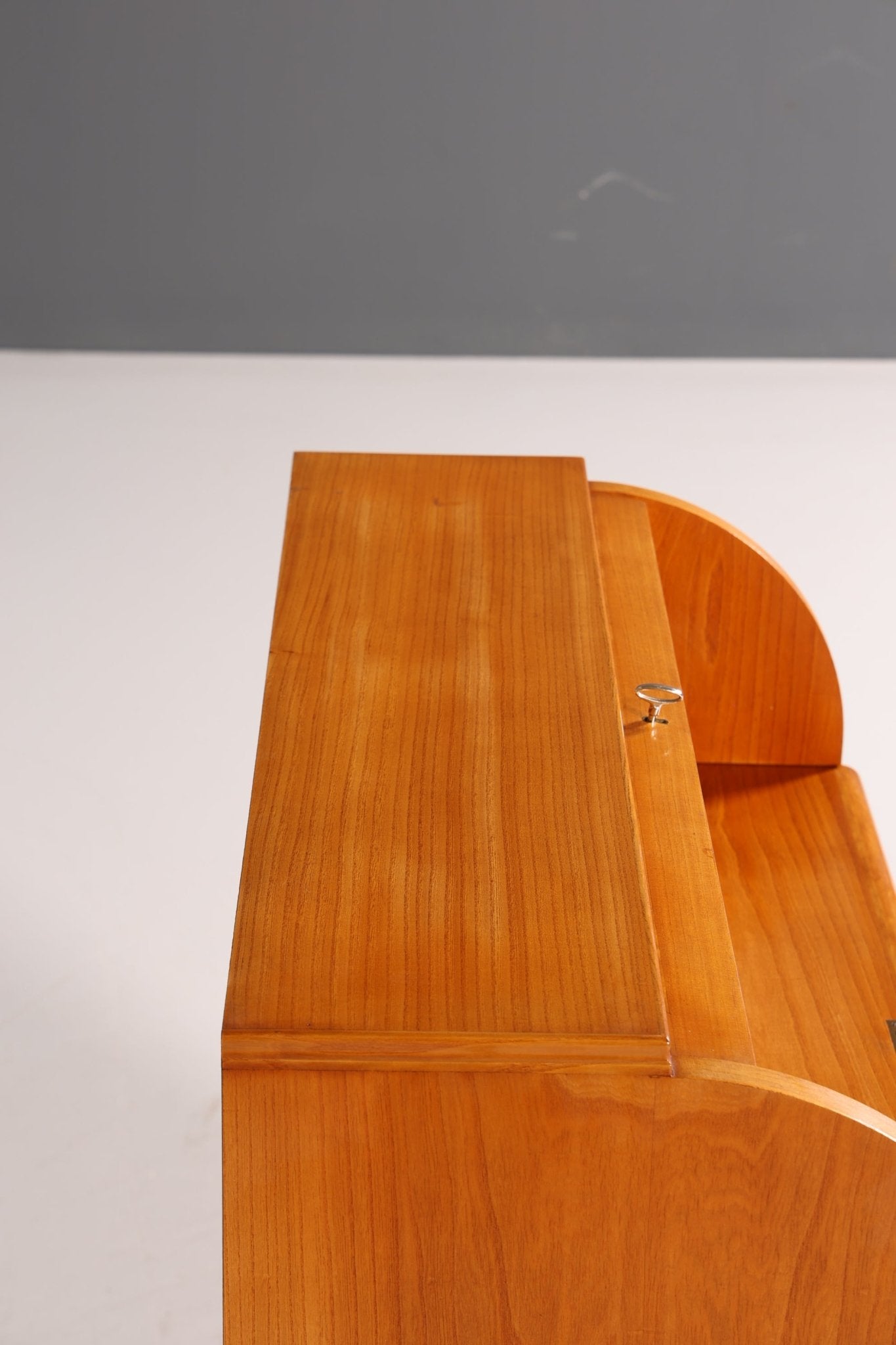 Stilvoller Mid Century Rollladen Sekretär echt Holz Vintage Büro Schrank Retro Schreibkommode 60s