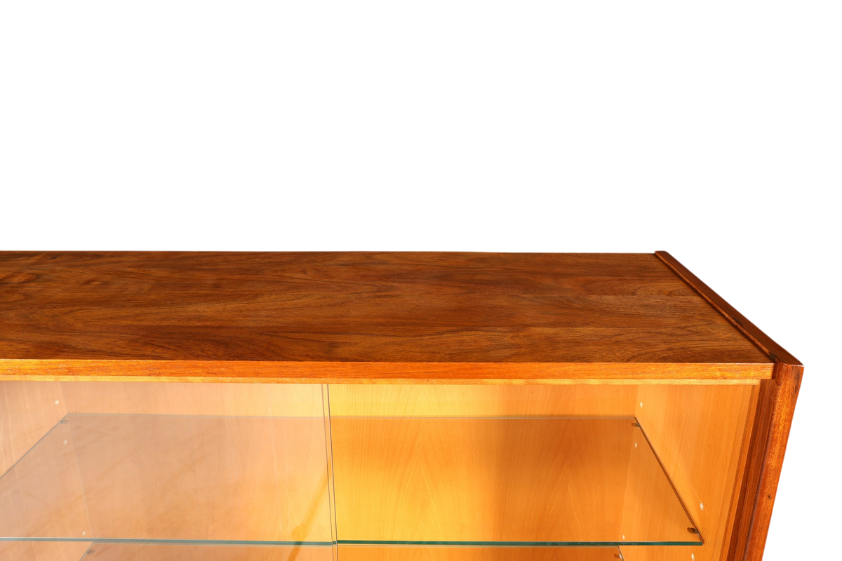Wunderschöner Mid Century Schrank Vintage Highboard Vitrine Bücherschrank Wohnzimmerschrank Barschrank echt Holz 60er