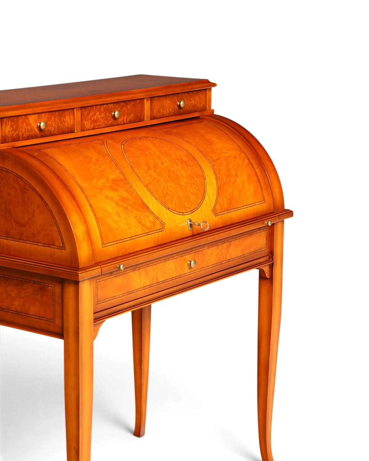 Hauptstadt Möblerei Rollsekretär im Barock Stil aus Holz mit Zylinder-Rollverschluss und dekorativer Maserung