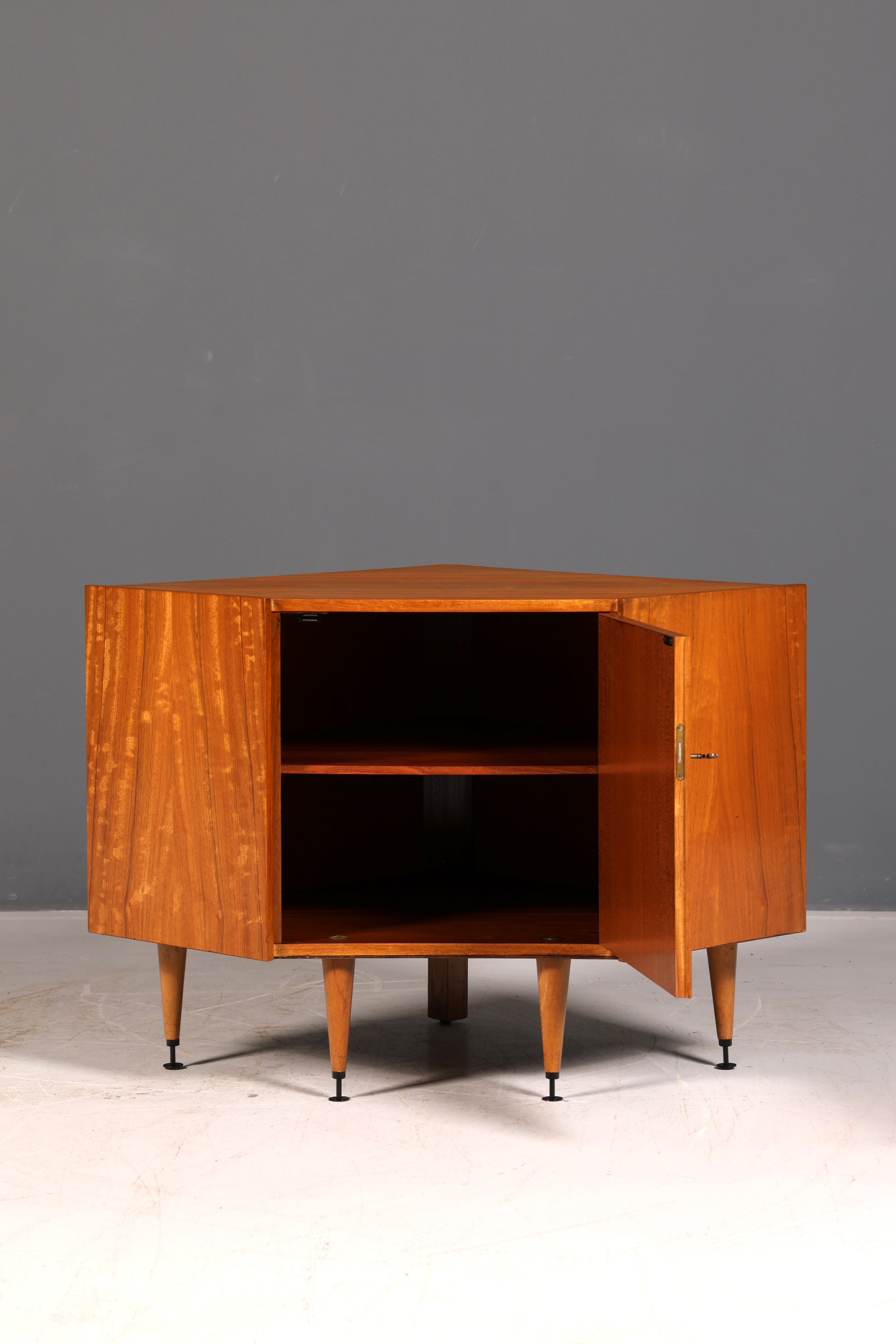 Beautiful Mid-Century Corner Cabinet Vintage Cabinet Corner Cabinet 1960s Solid Wood