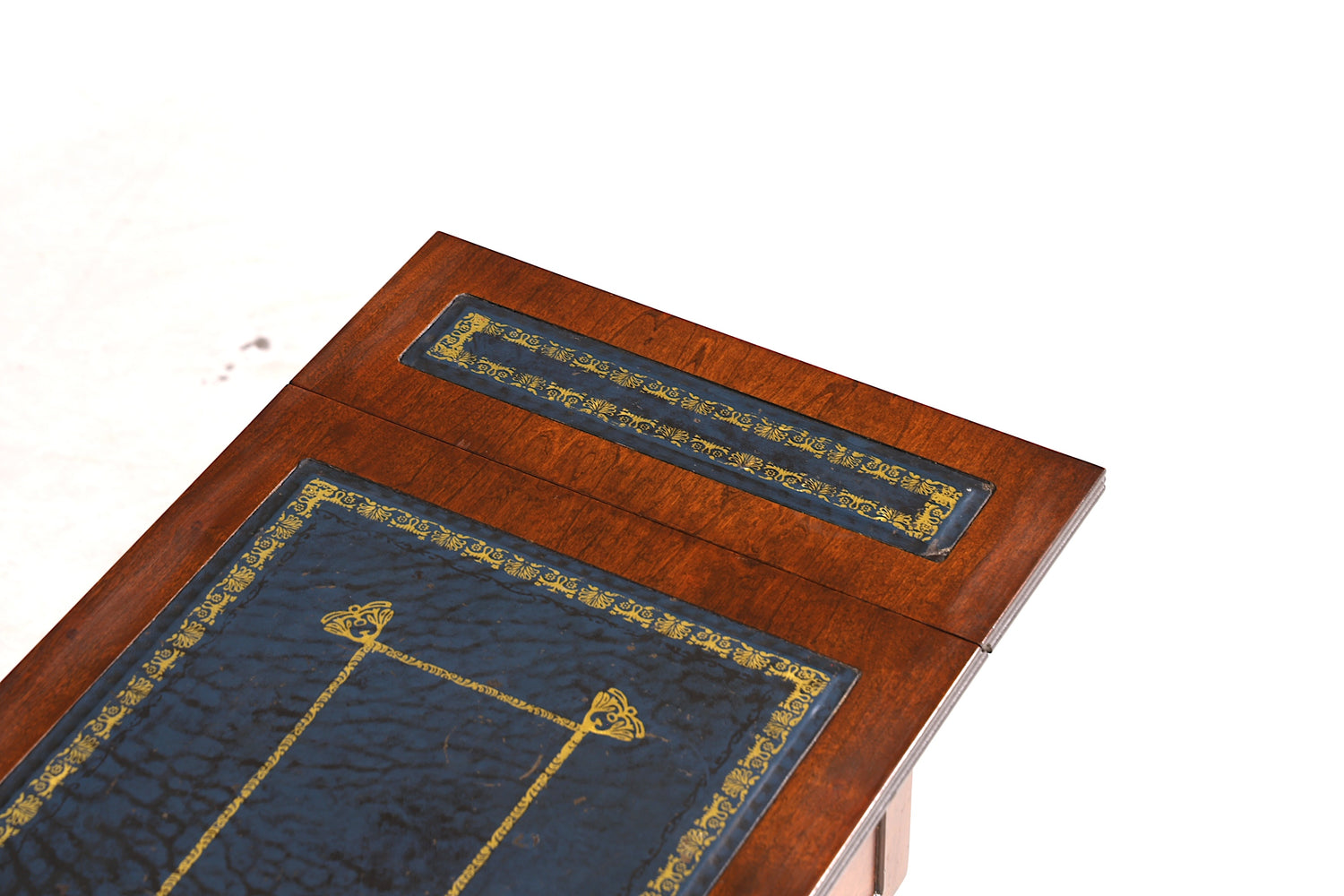 Wunderschöner Englischer Tisch Mahagoni Klapptisch Beistelltisch Englisch echt Leder Antik 60s Ablage