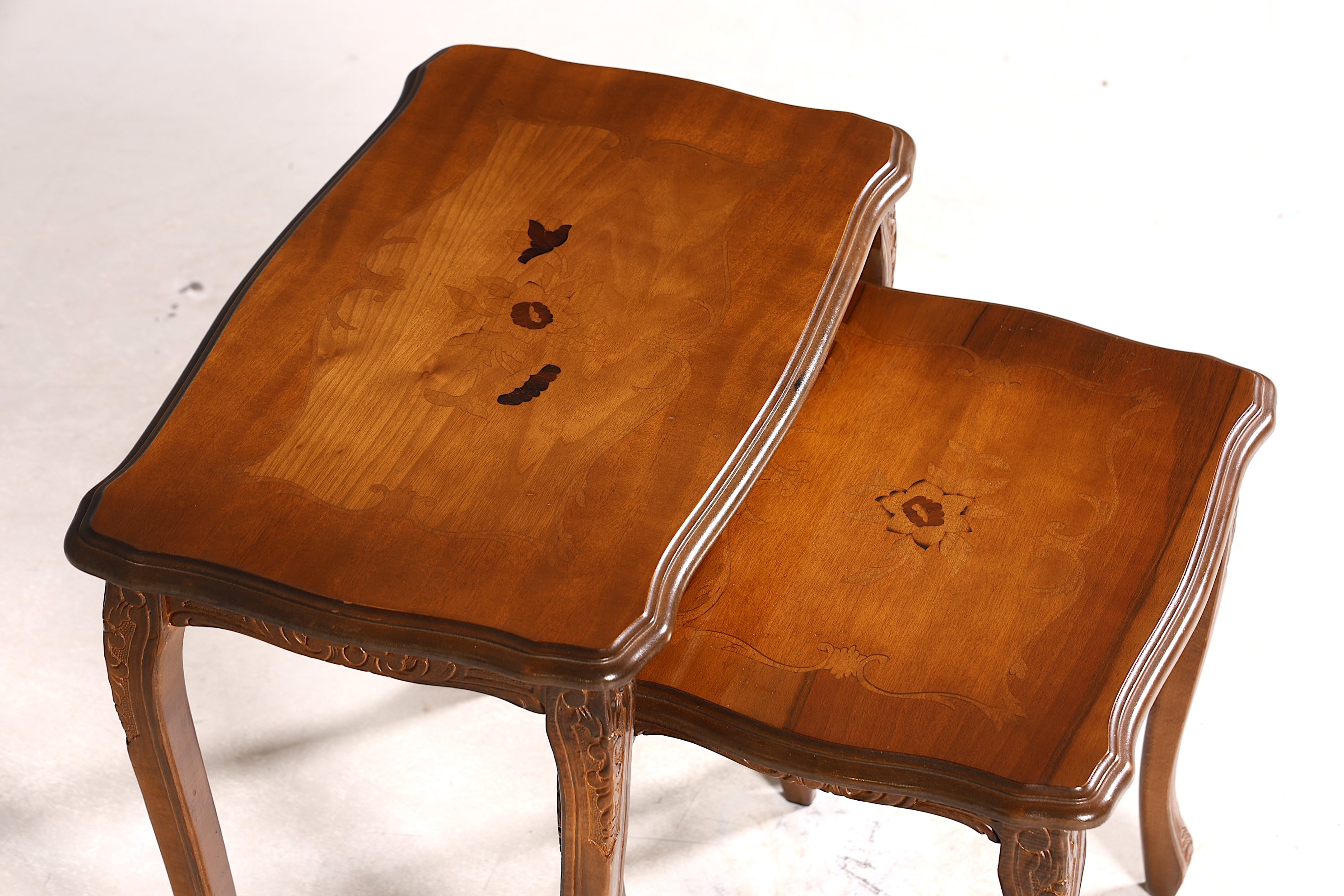 Wunderschönes Chippendale 2er Satz Beistelltisch Set Barock Stil Ablagetisch Set Tisch Set