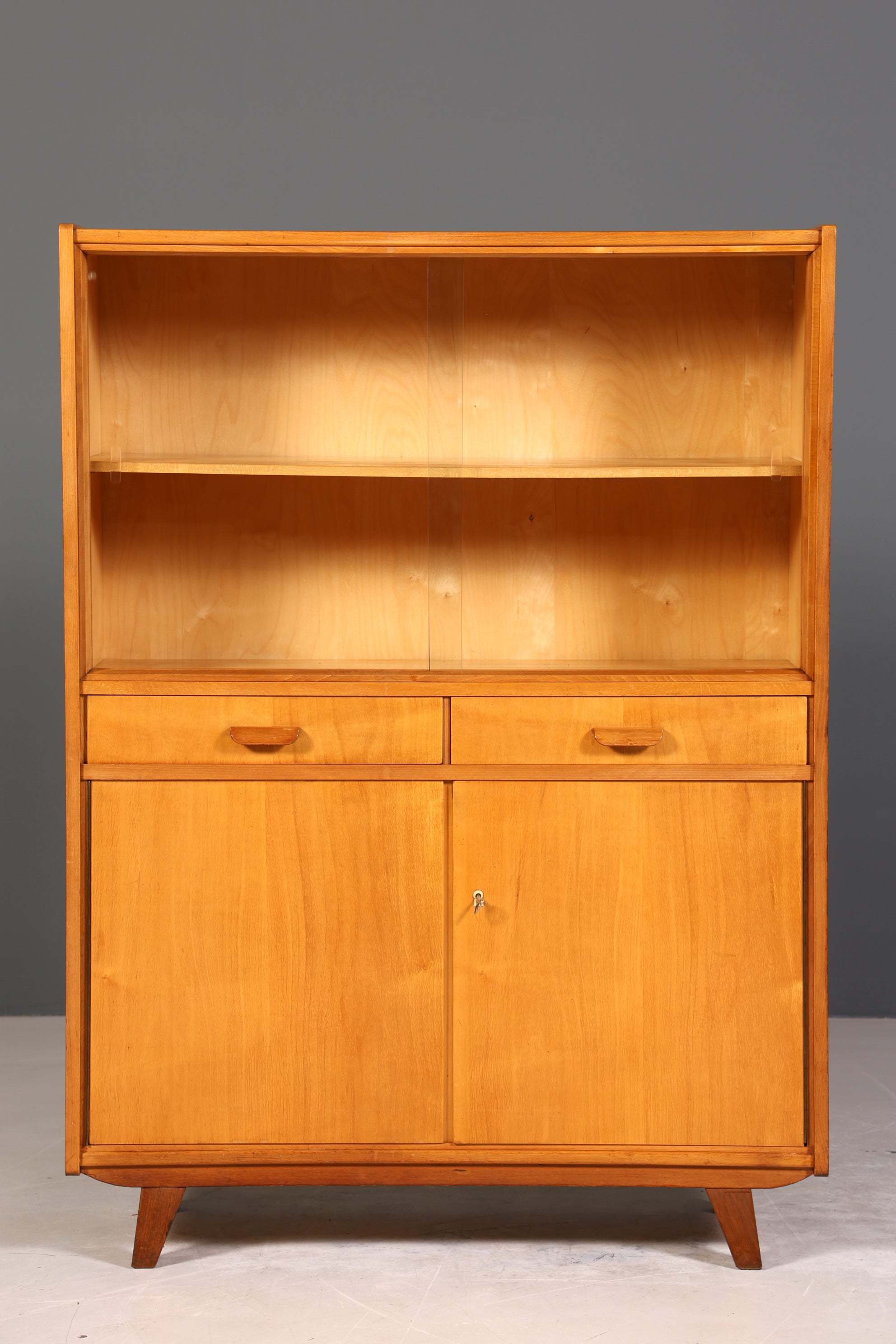 Traumhafter Mid Century Schrank Retro Vitrine 60s Highboard Kommode Bücherregal Vintage Regal