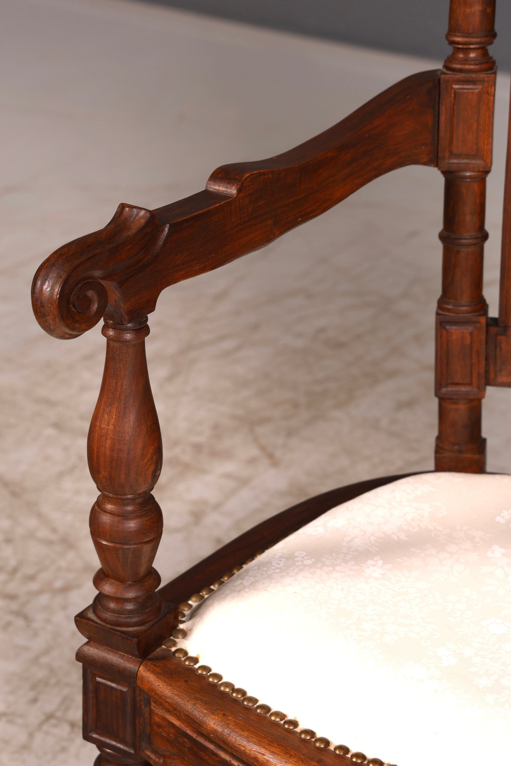 Elegant Neo-Renaissance armchair, antique chair, Gründerzeit secretary chair, desk chair, upholstered chair, 1 of 2