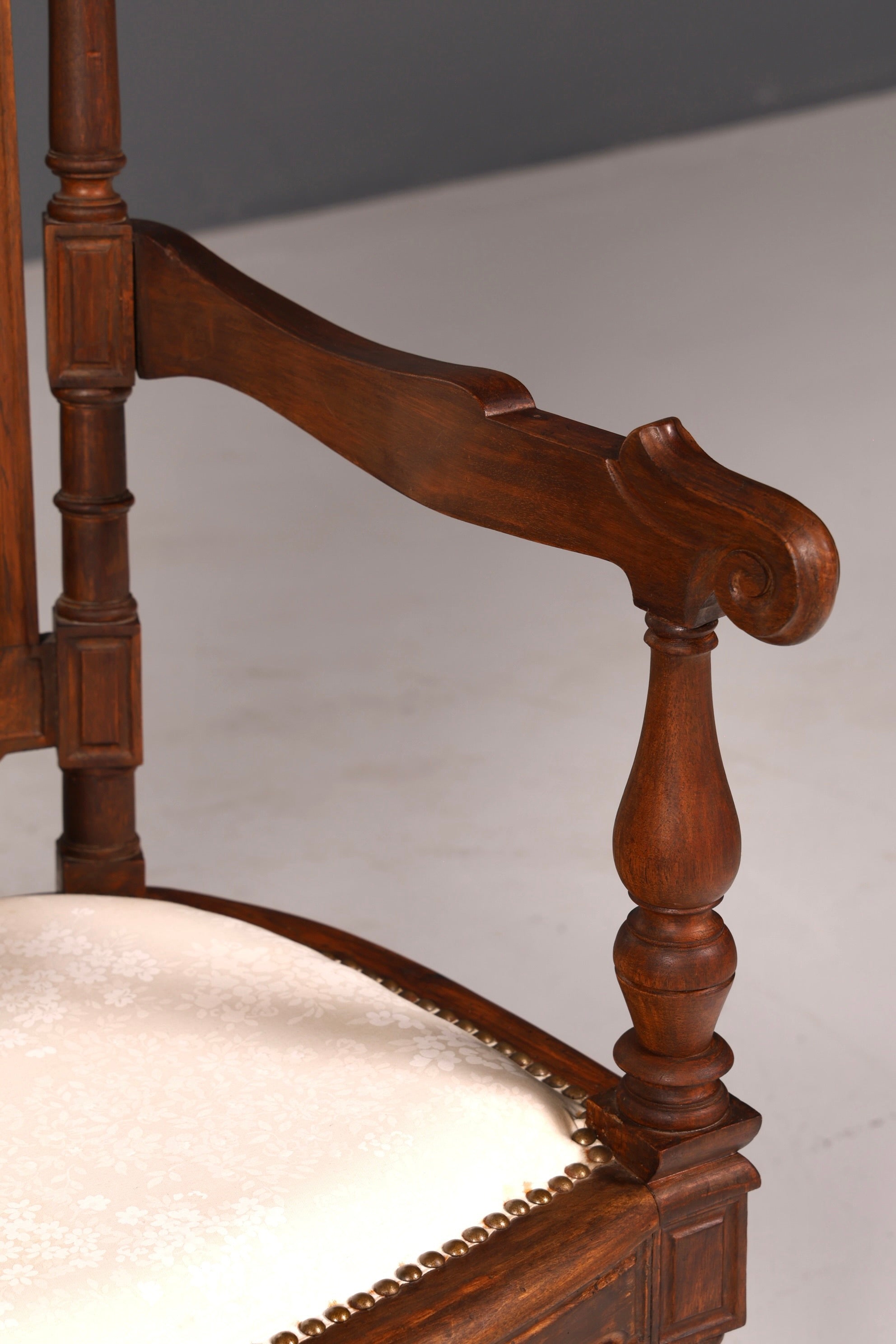 Elegant Neo-Renaissance armchair, antique Historicist chair, Gründerzeit secretary chair, desk chair, upholstered chair 2 of 2
