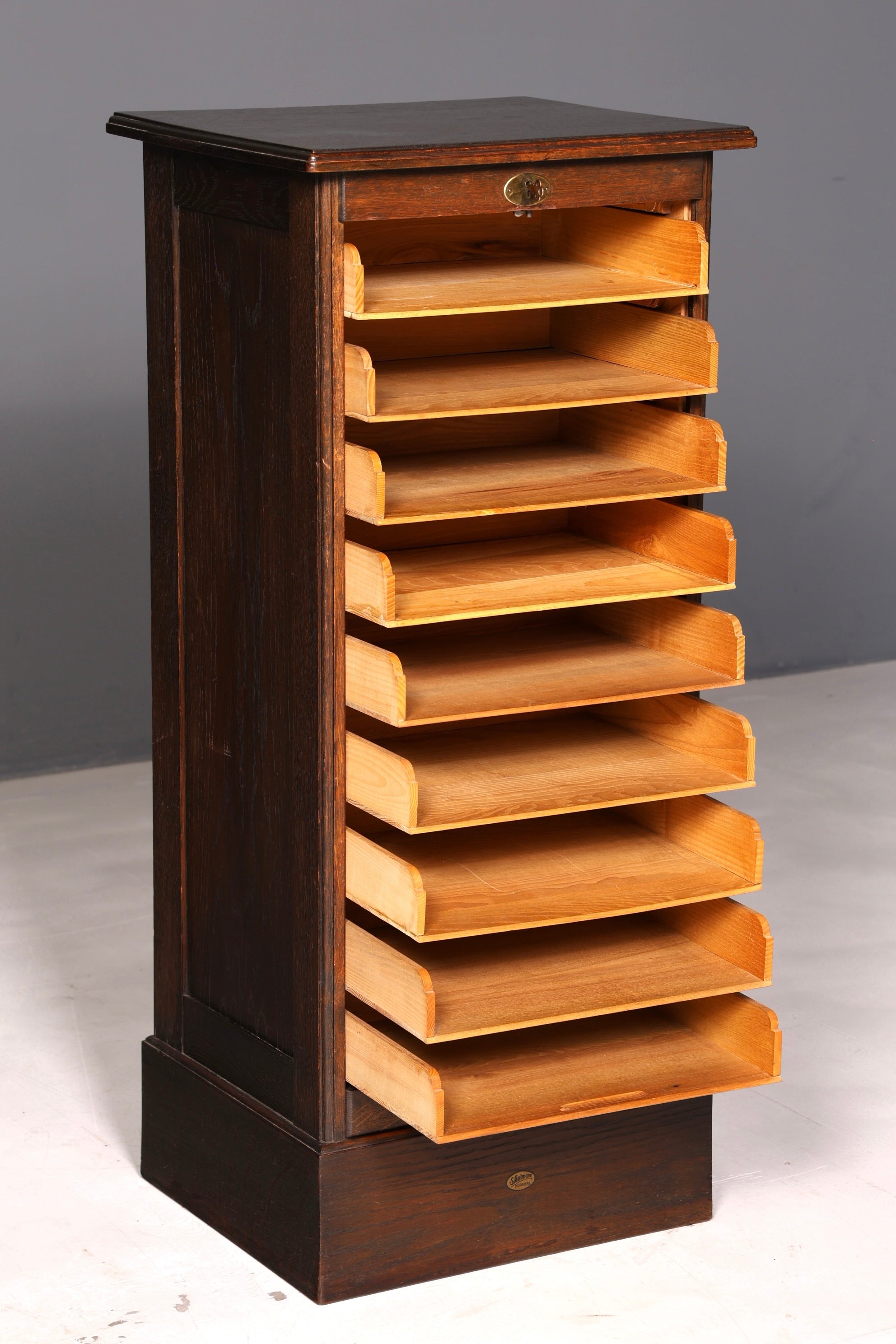 Simple Bauhaus tambour cabinet roll-front cabinet filing cabinet Art Deco office cabinet antique vintage