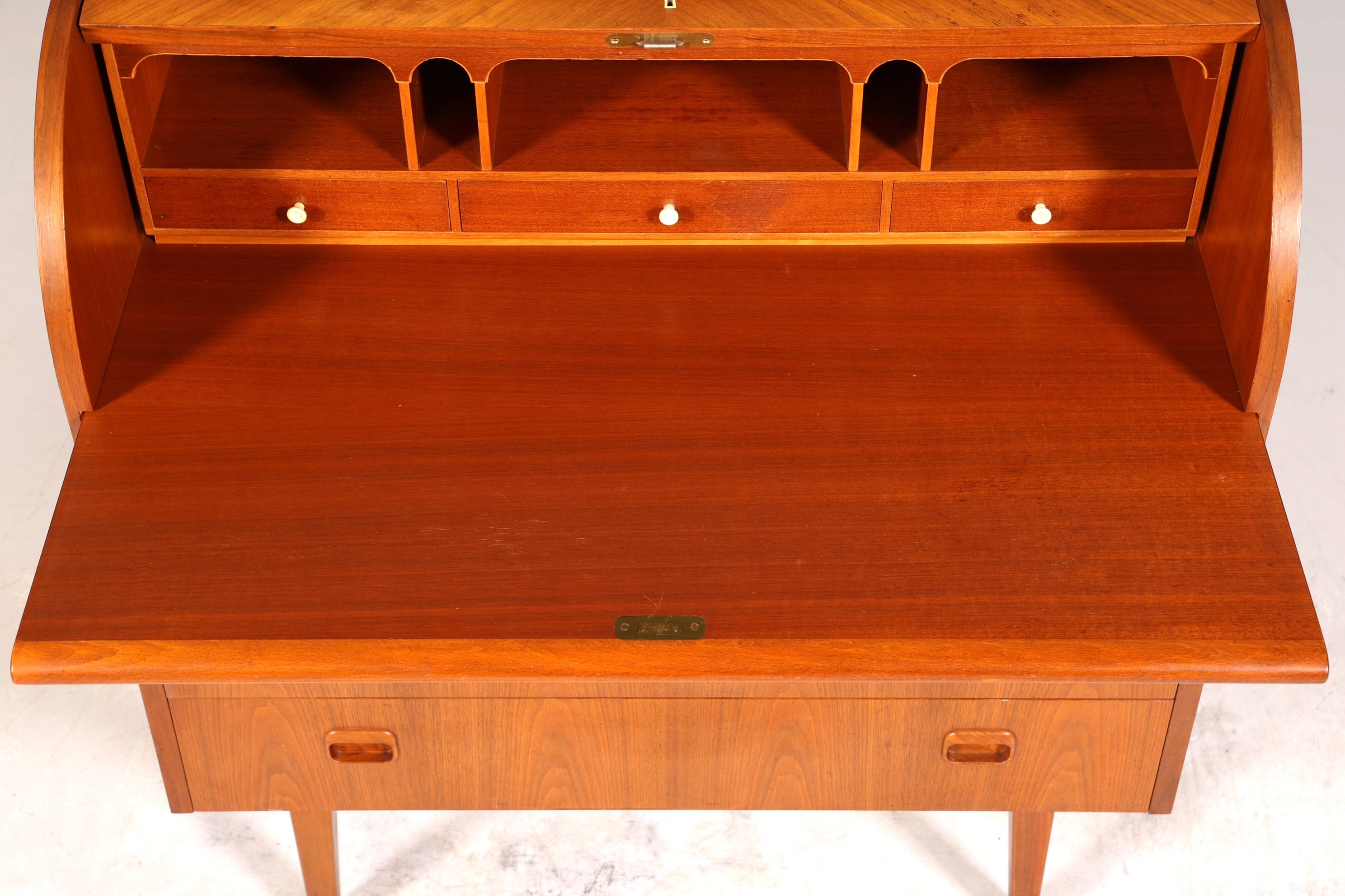 Wunderschöner Mid Century Rollladen Sekretär Danish Design echt Holz Schreibkommode 60er Jahre