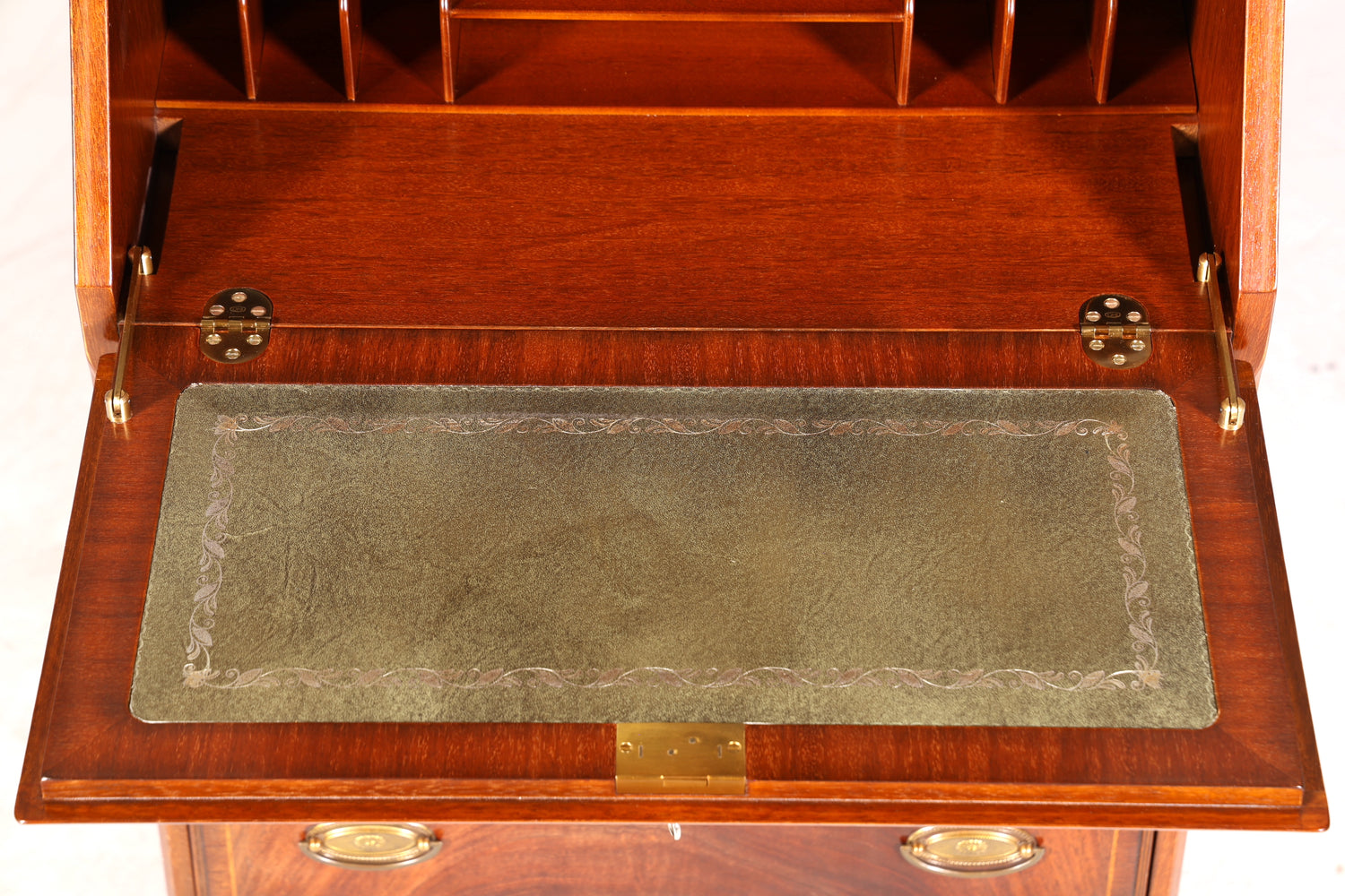 Edler Englischer Sekretär Original Heldense Büro Aufsatzsekretär Antik 60s Vitrinen Schrank UK