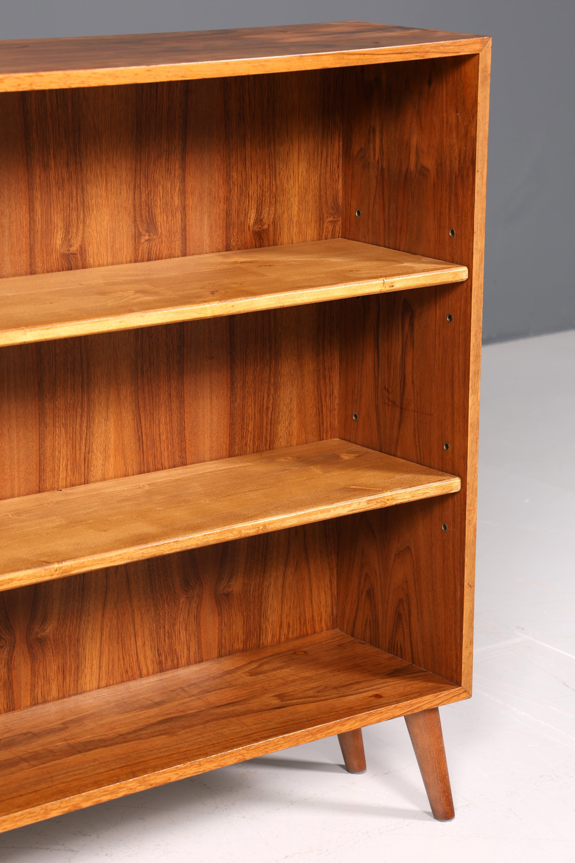 F761 Finish WILL BE REPHACED AFTER REPAIR Beautiful Mid Century Shelf Vintage Bookcase 60s Wooden Shelf