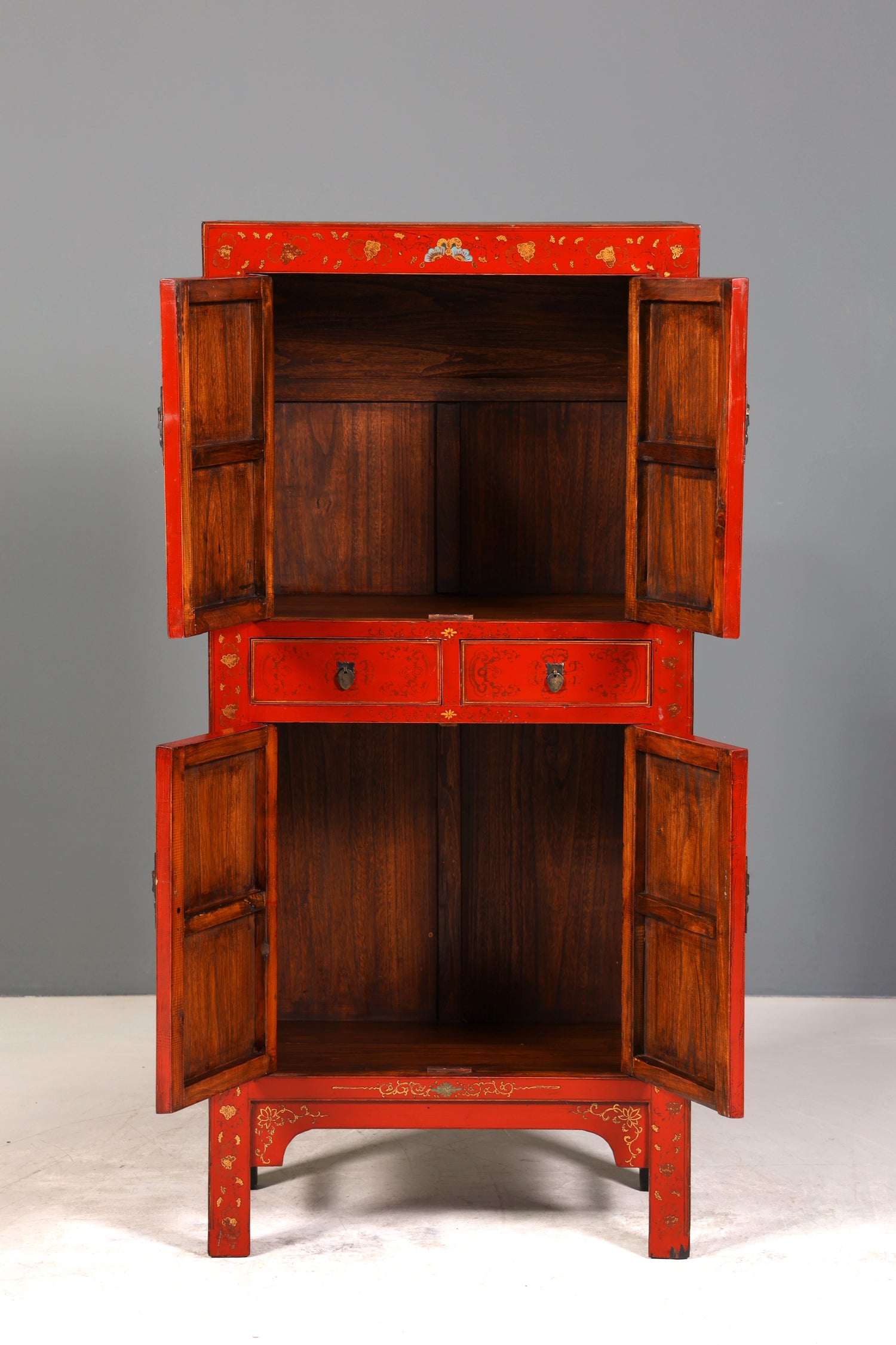 Traumhafter Chinesischer Schrank Vertiko China Kommode mit Asiatischen Motiven Wäscheschrank Aktenschrank