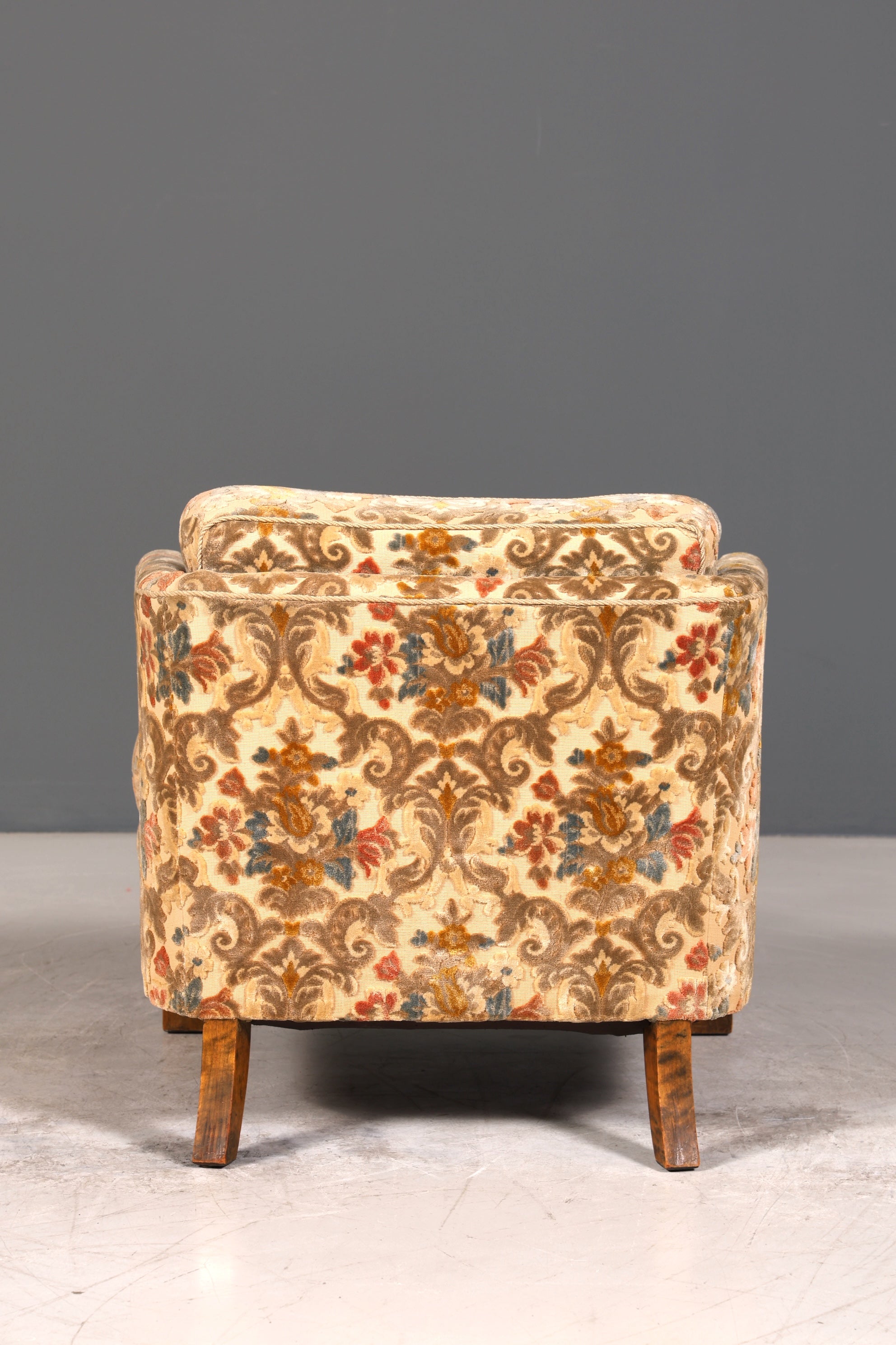 Wunderschöner Chippendale Sessel Art Deco Stil Lounge Floraler Samt Stoff Sessel 2 von 2