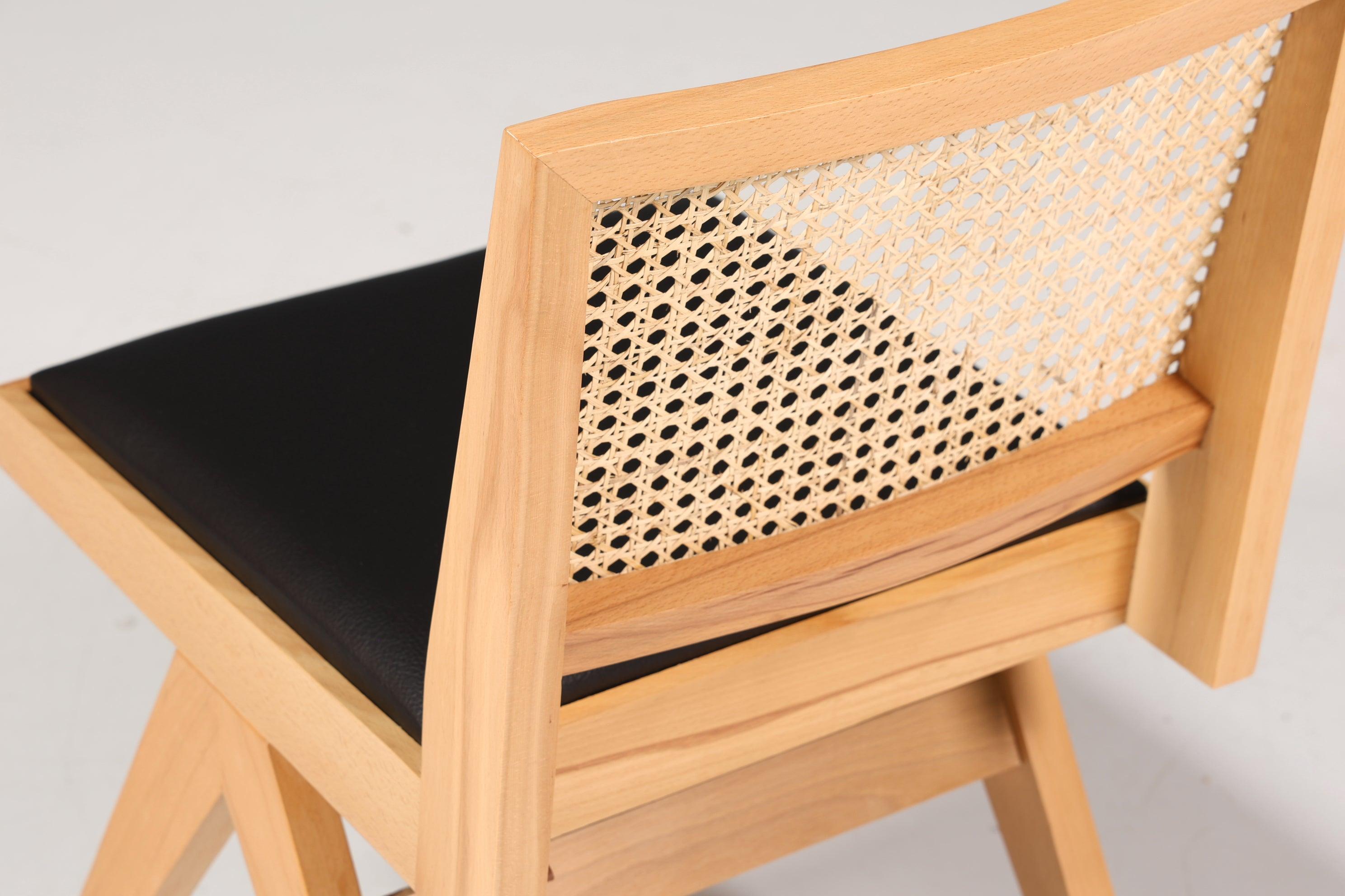 Sehr Edler Korbgeflecht Stuhl "Vienna Wood" Bauhaus Relax Esszimmer Stuhl Lounge Chair Küchenstuhl
