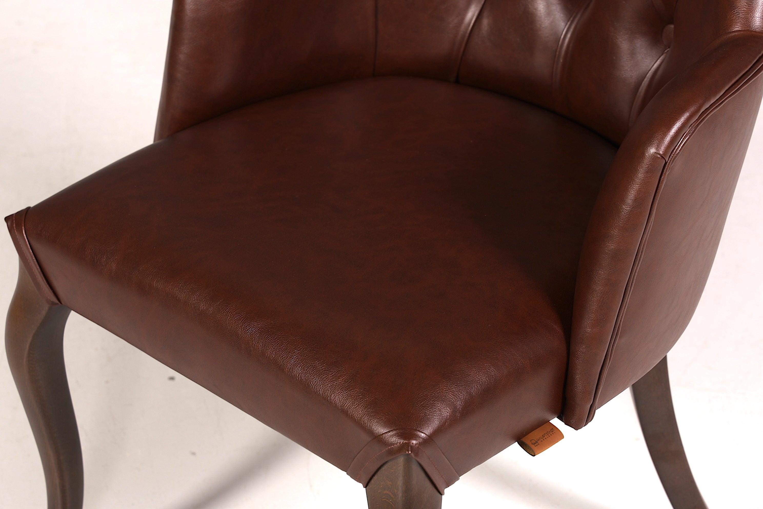 Edler Chesterfield Stil Armlehnstuhl "Manila Brown" Esszimmerstuhl Küchenstuhl Sekretär Stuhl