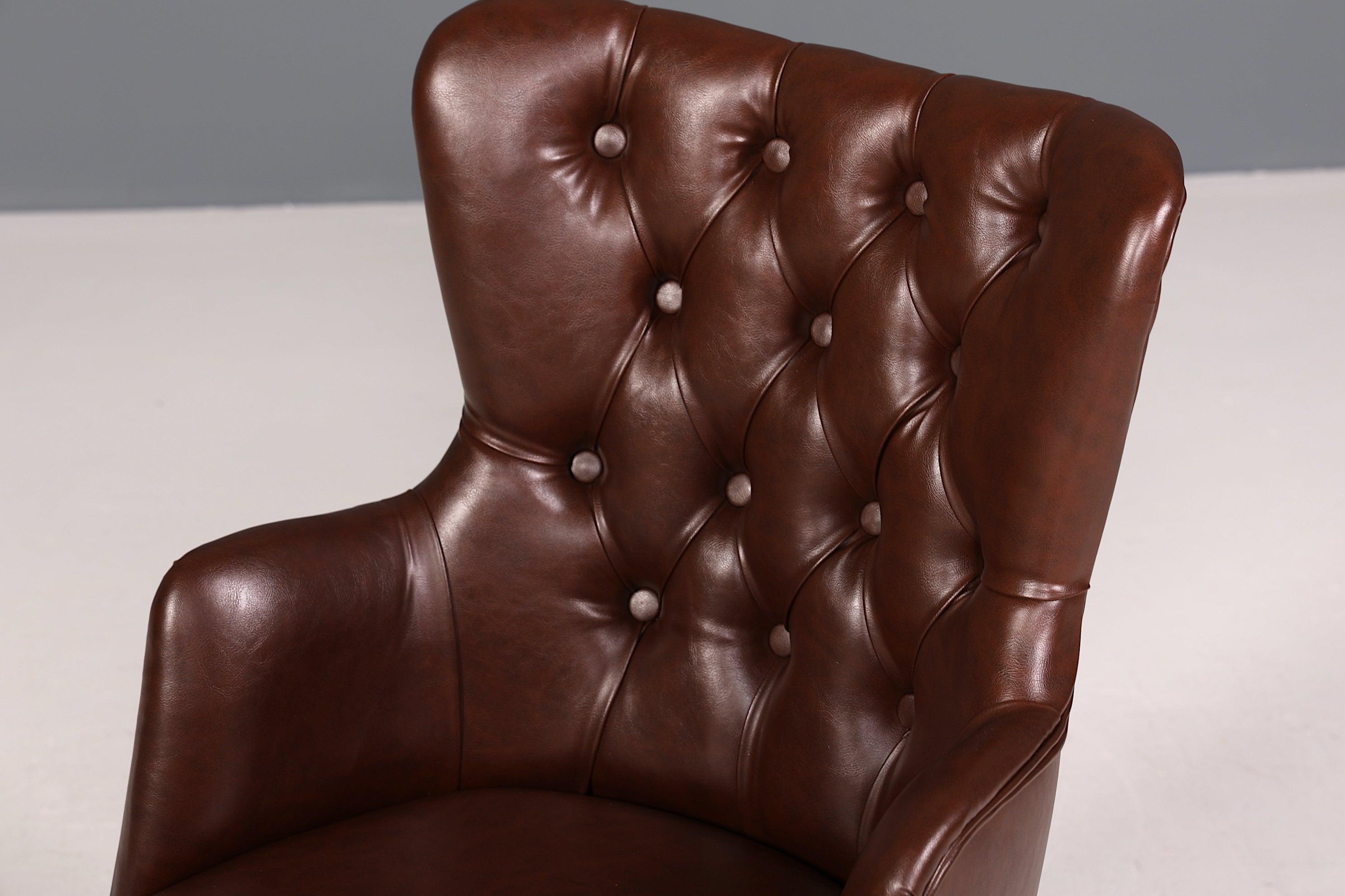 Edler Chesterfield Stil Armlehnstuhl "Manila Brown" Esszimmerstuhl Küchenstuhl Sekretär Stuhl