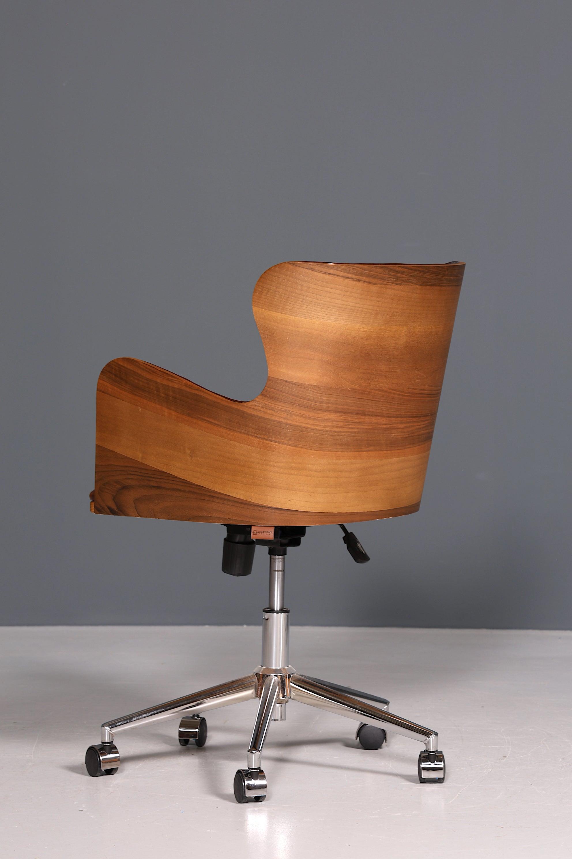 Chesterfield Büro Armlehnstuhl "Leon-Office" Nussbaum braun