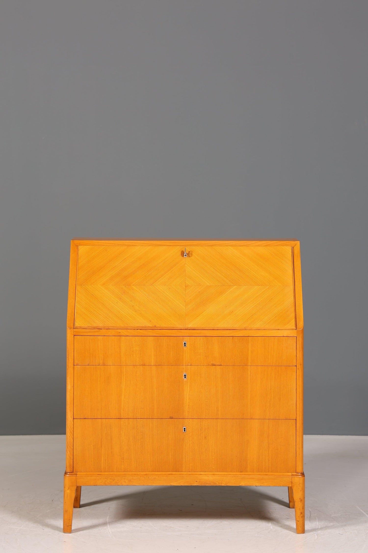 Schlichter Sekretär im Biedermeier Stil um 1930 echt Holz Schreibmöbel Kommode