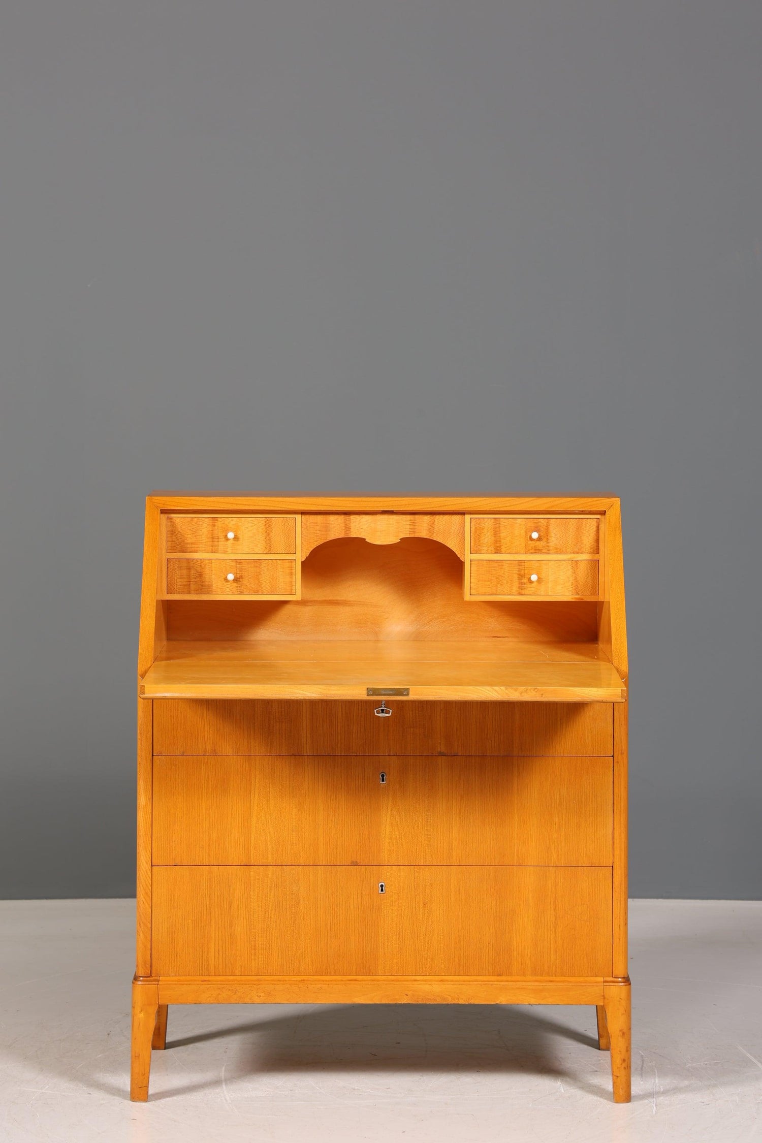 Schlichter Sekretär im Biedermeier Stil um 1930 echt Holz Schreibmöbel Kommode