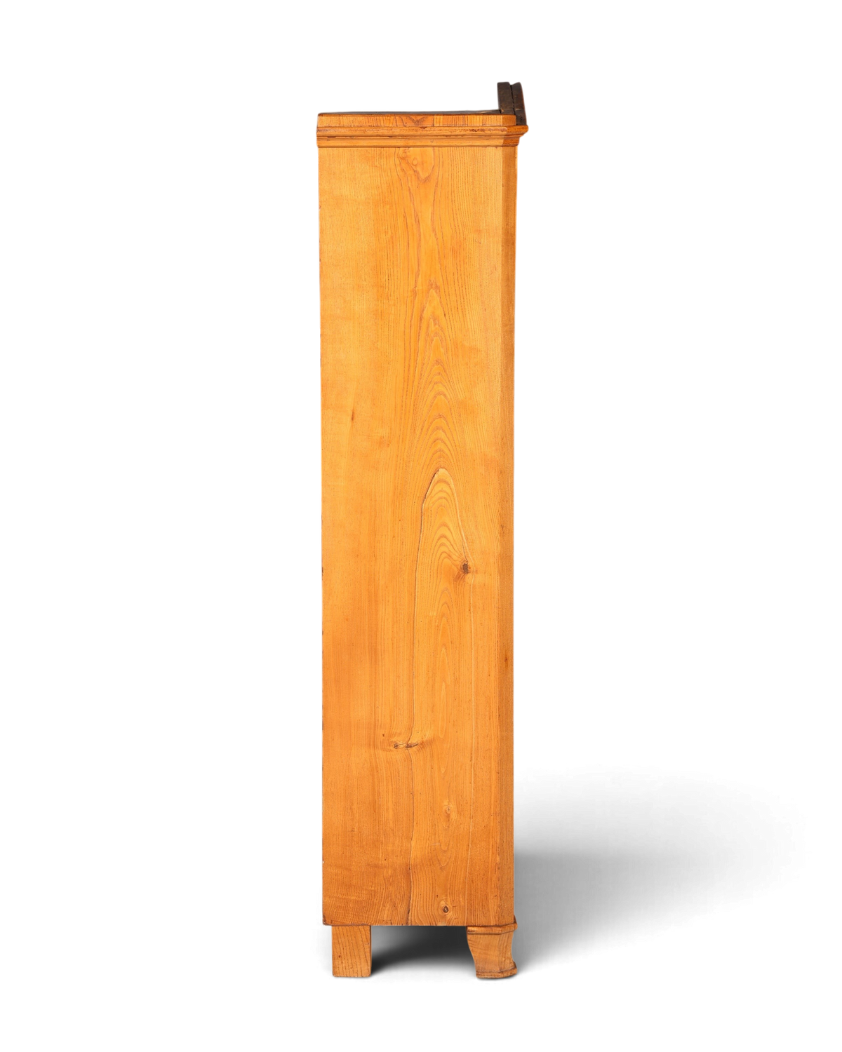 Hauptstadt Möblerei Biedermeier Vitrine aus massivem Weichholz in heller Holzoptik, Seitenansicht